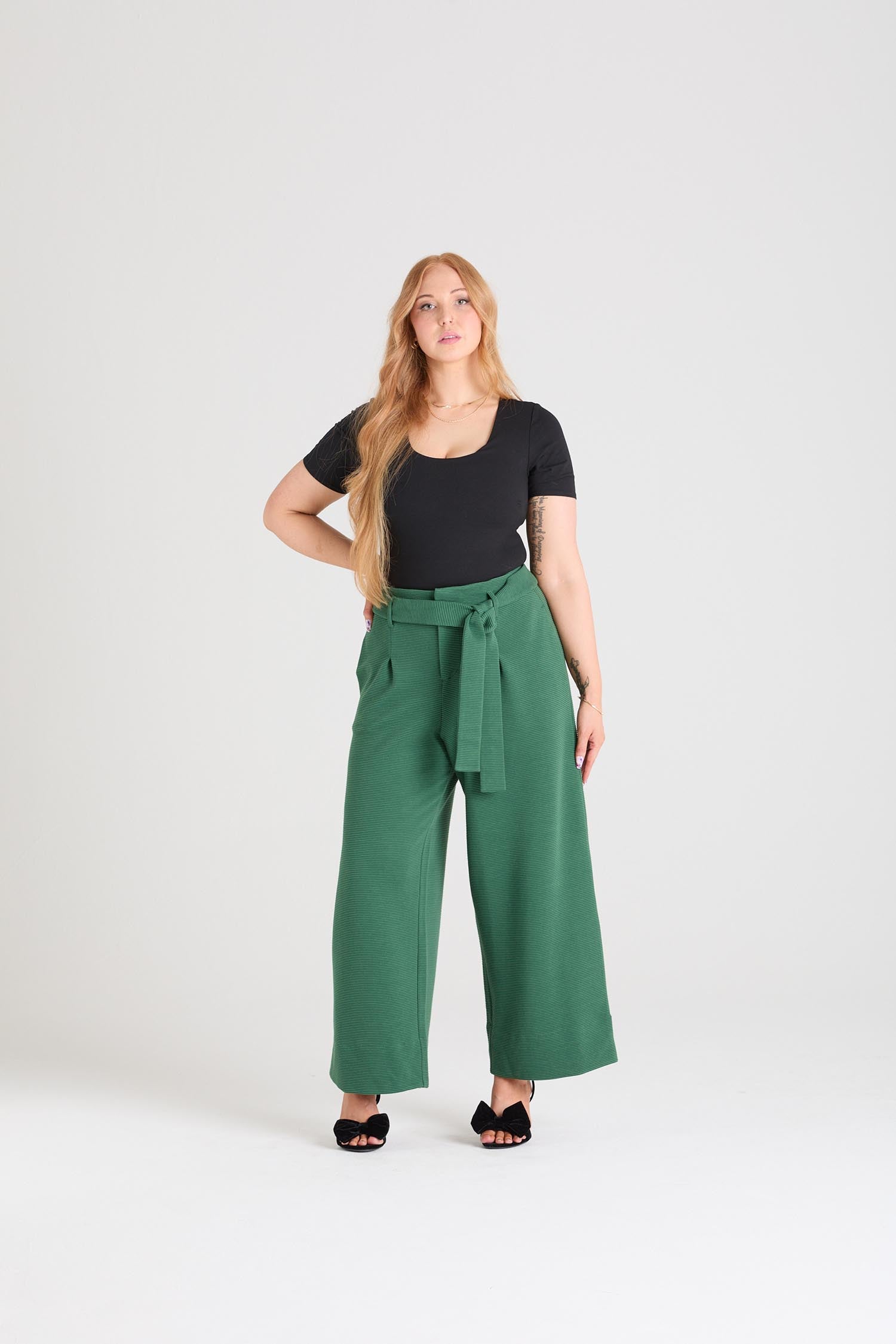 Ottoman Wide Leg Tailored Trousers - Petit Pois