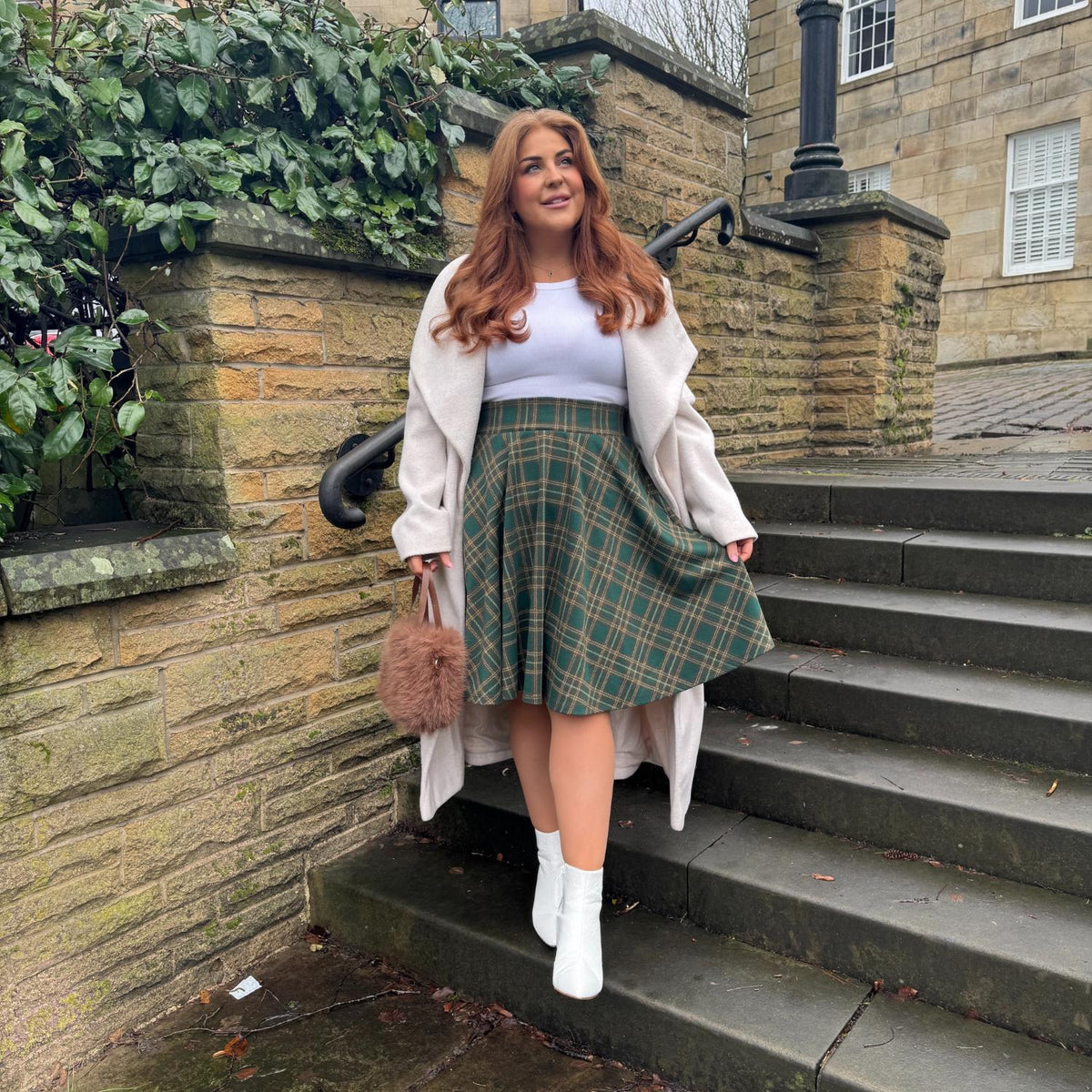 Plaid Flare Skirt - Glenfern