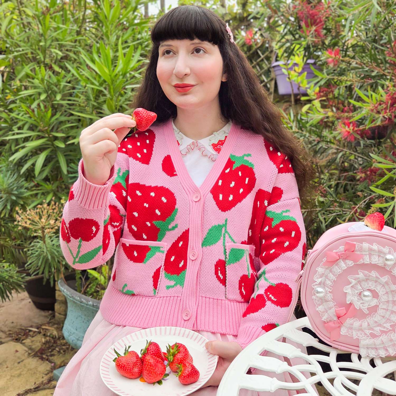 Cotton Rich Cardigan - Strawberry