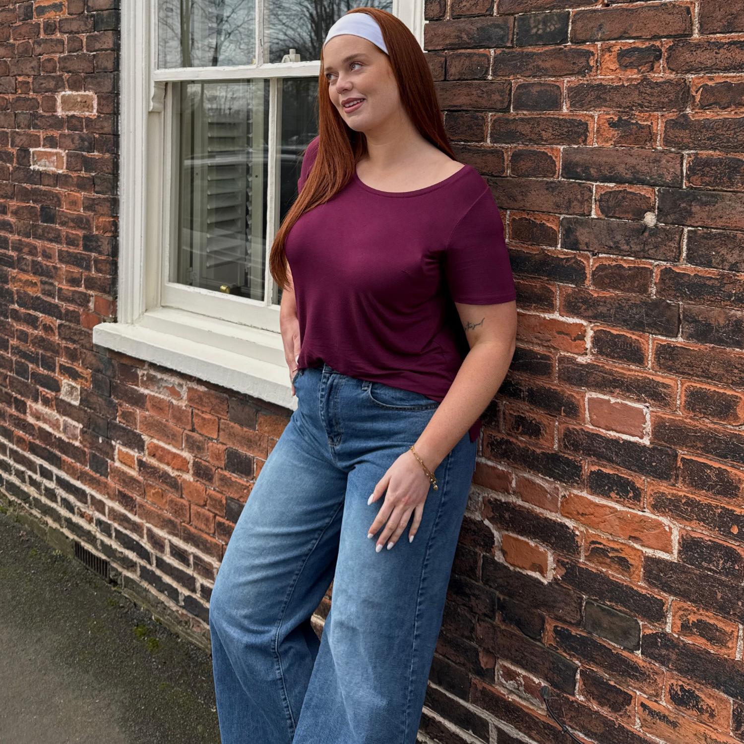 Bamboo Lounge T-Shirt - Cherry