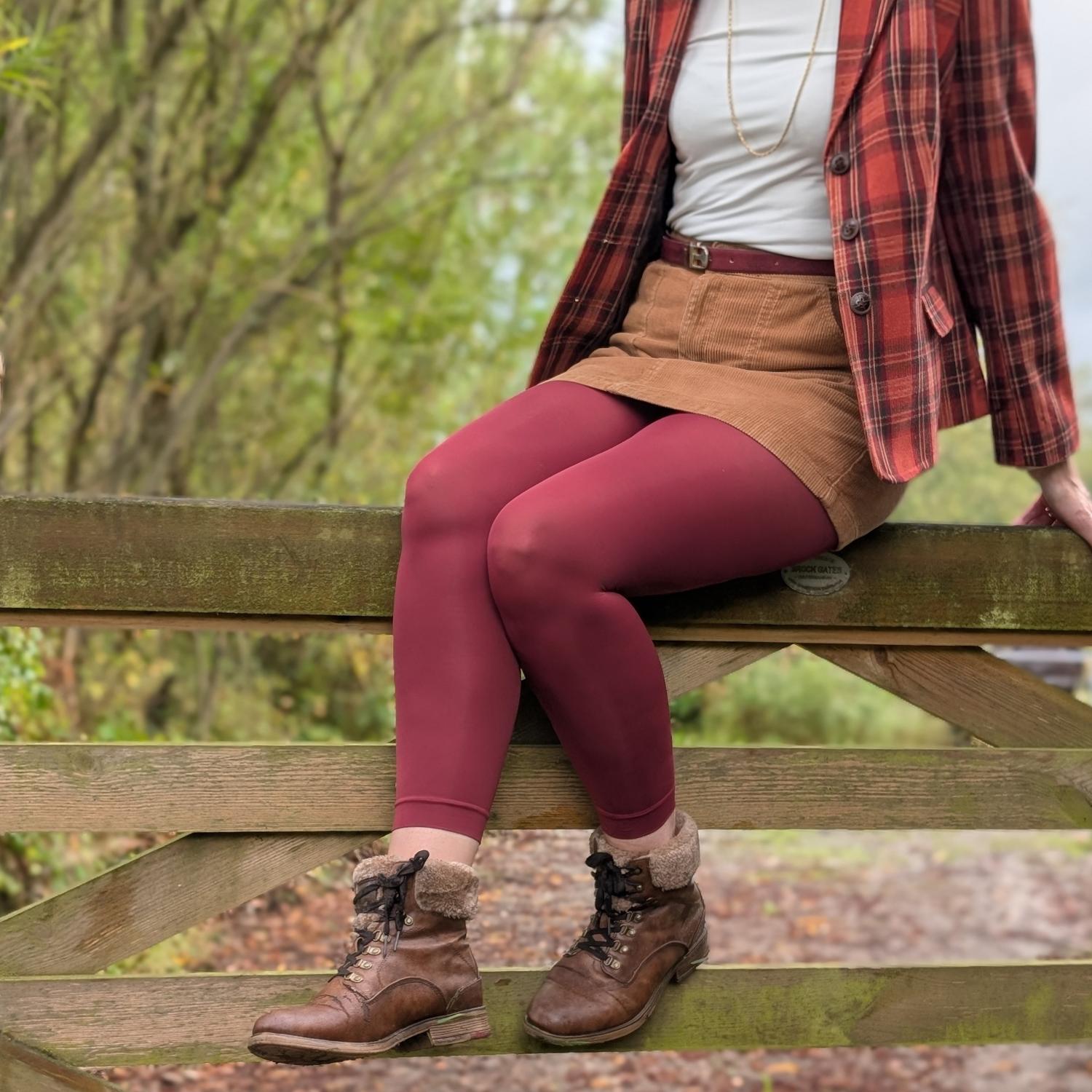 80 Denier Footless Tights - Smouldering Grudge