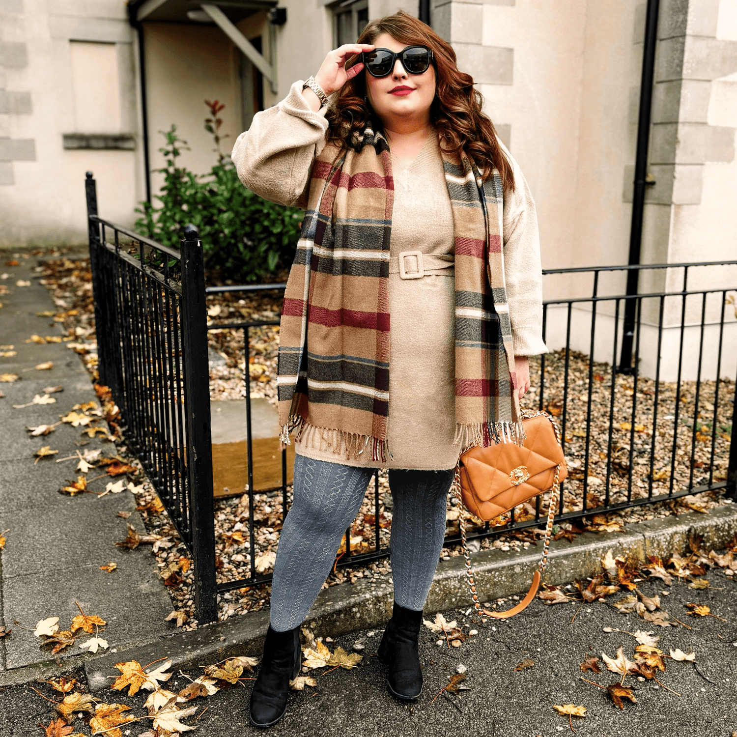 Grannies Cable Knit Wool Tights V2 - Slate