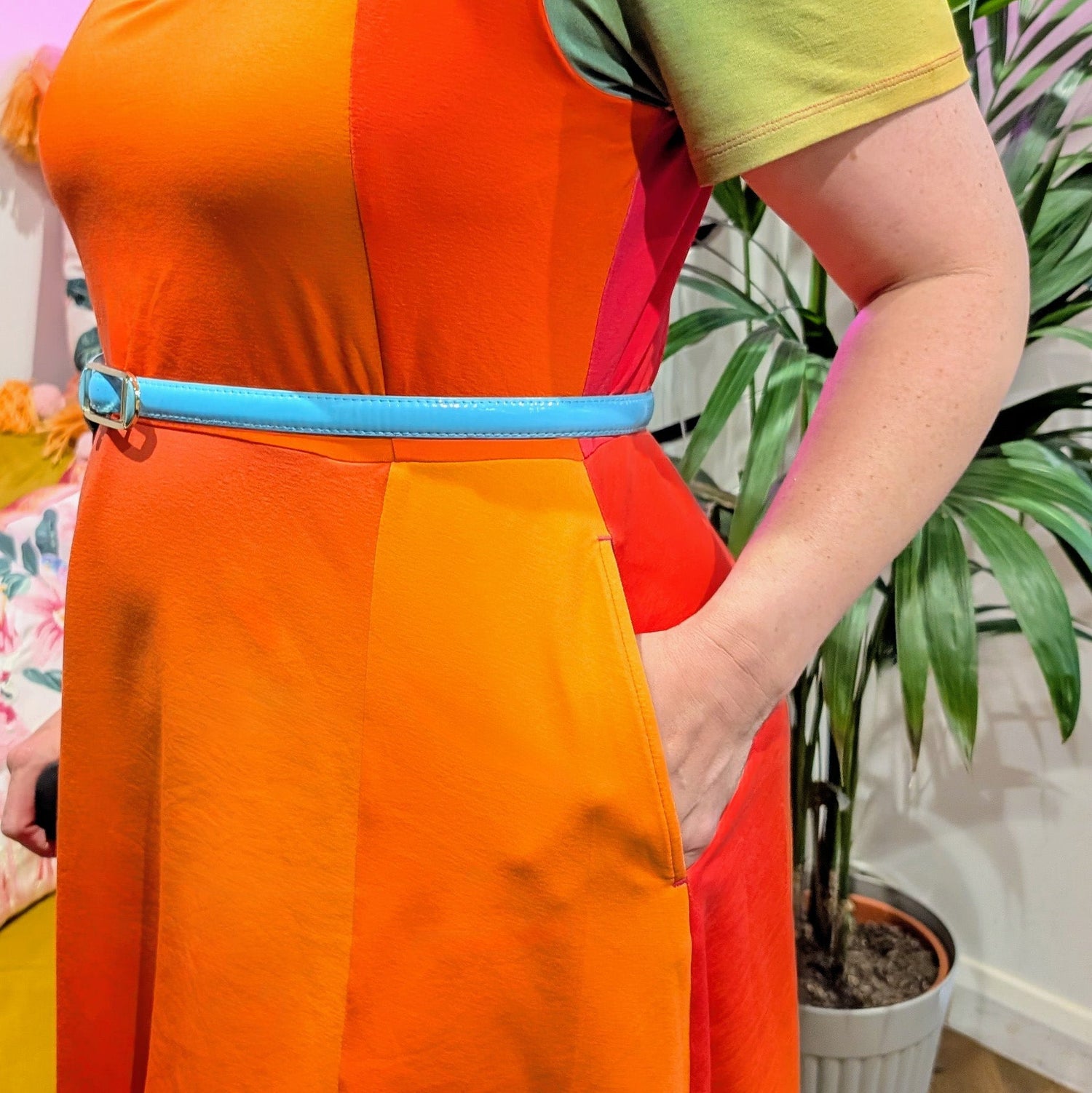 Vanessa Midi A-Line Dress - Rainbow