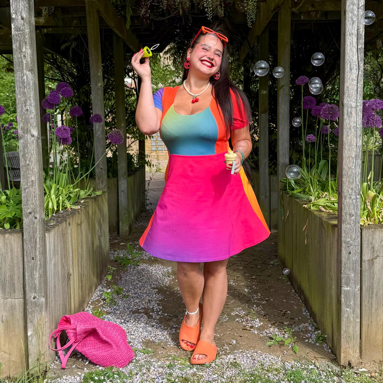 Vanessa Mini A-Line Dress - Rainbow