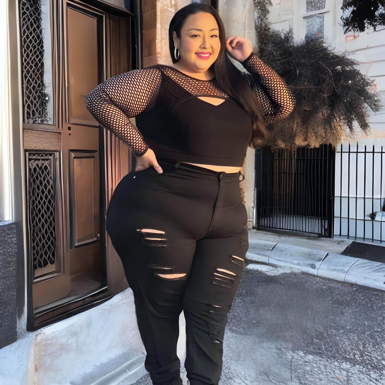 Fishnet Top - Alanis - Black