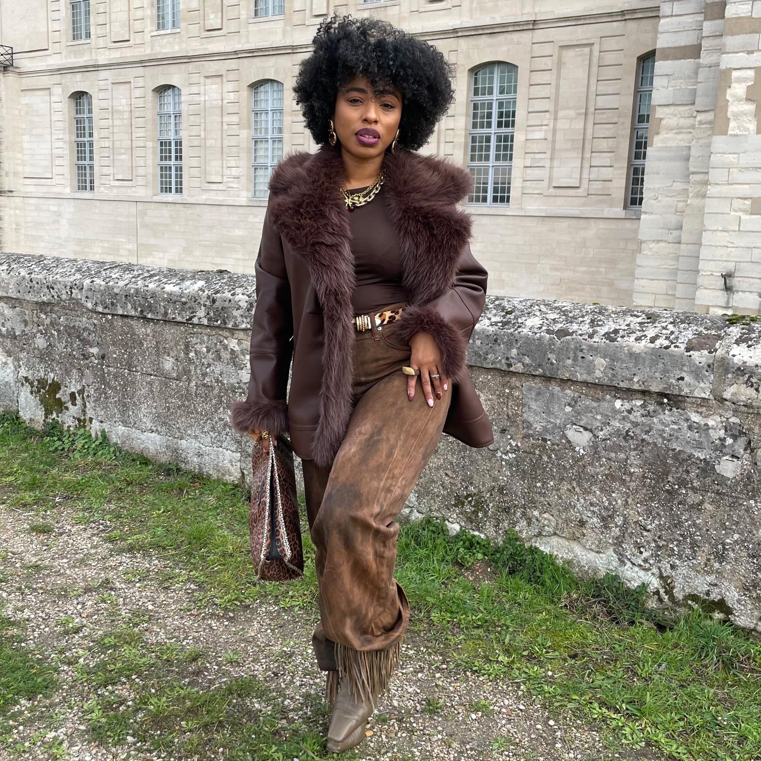 Amelia Aviator Jacket - Brown