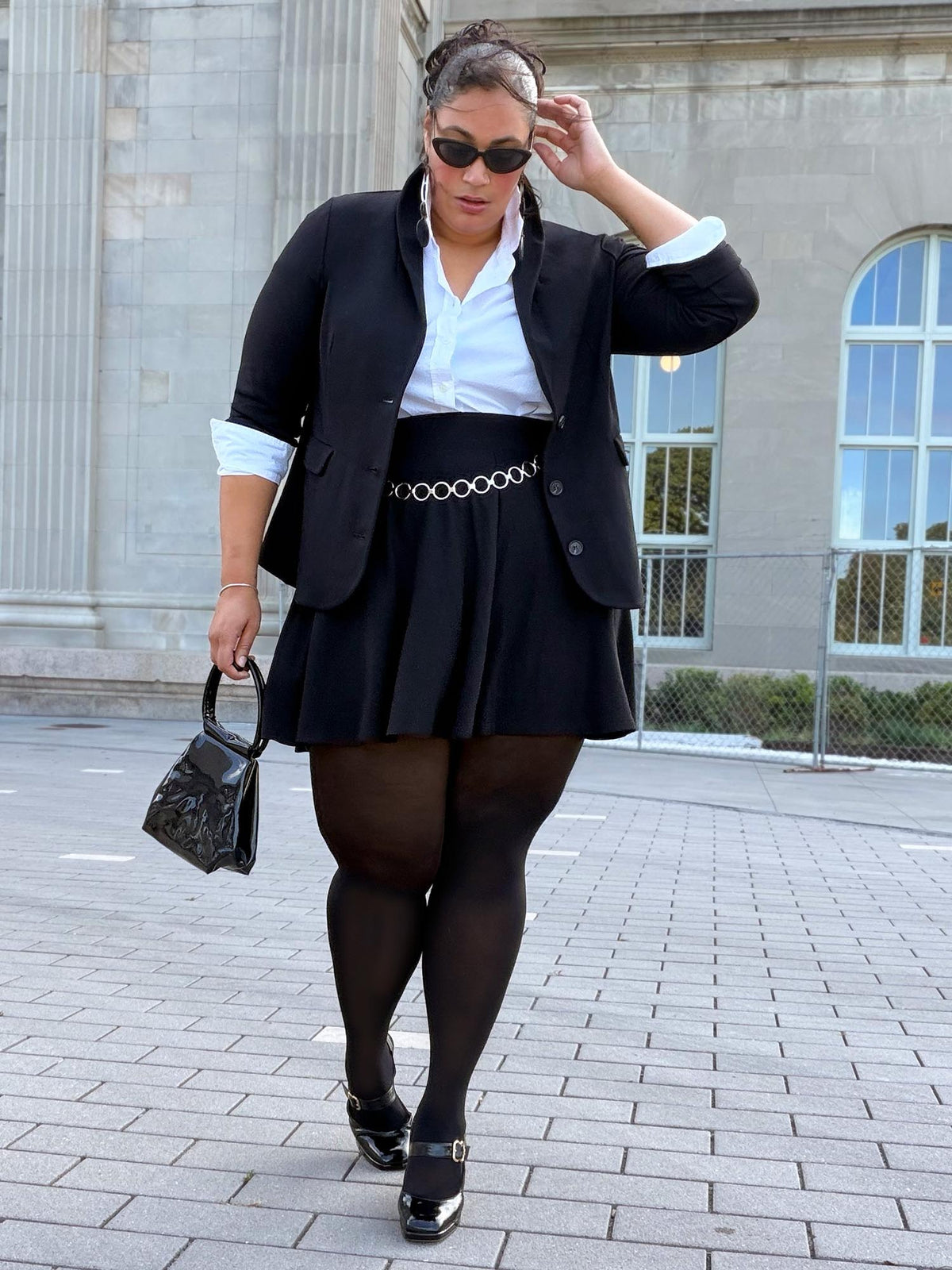 Tailored Ponte Roma Blazer - Black
