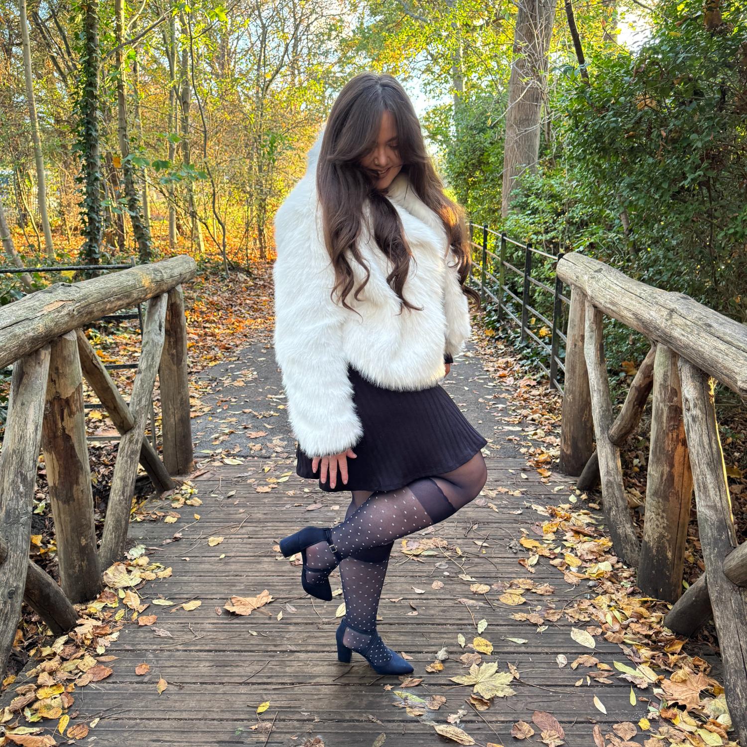 Seoul Chic Faux Sock Tights - Navy