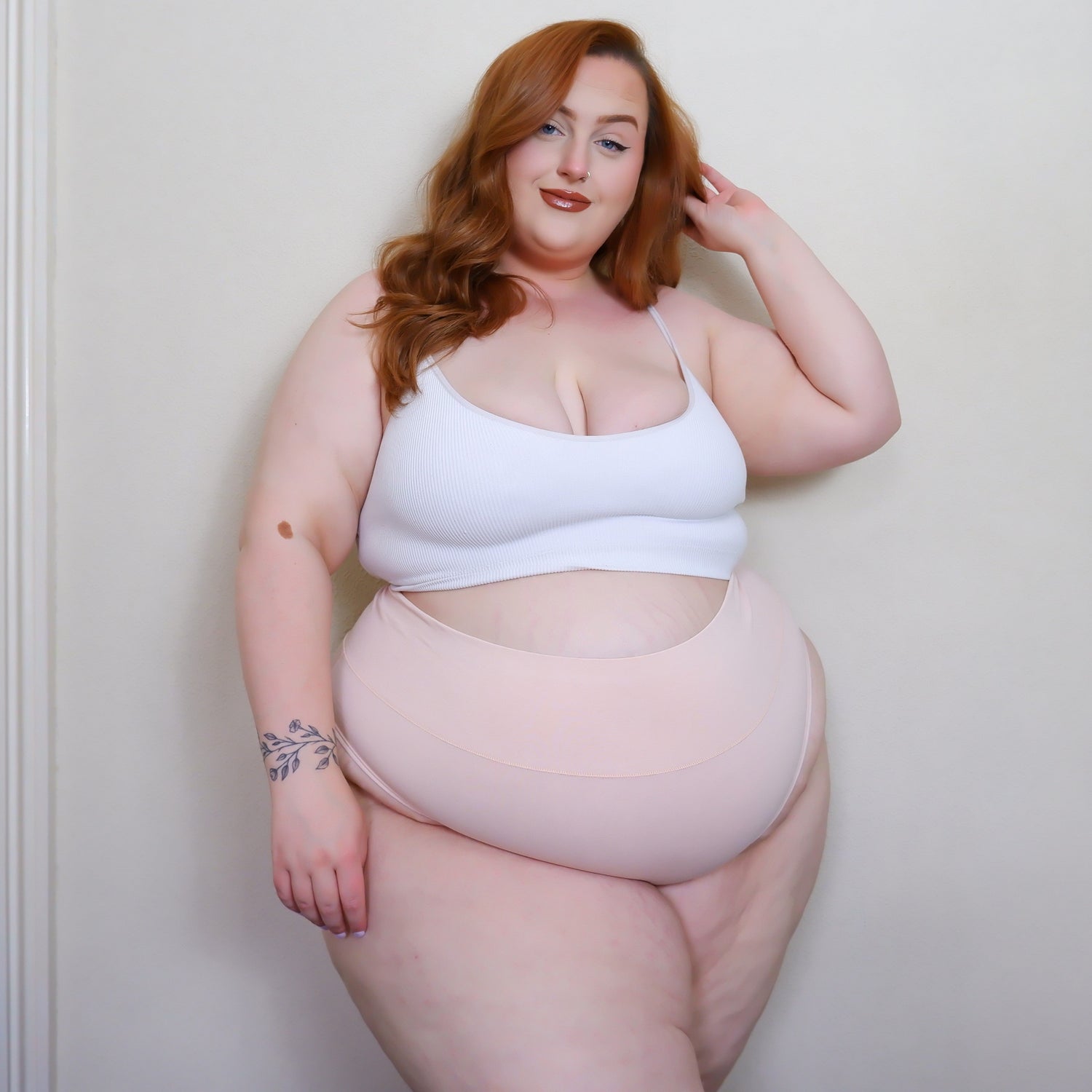 Organic Cotton Cheeky High Leg Knickers - Ballet Pink