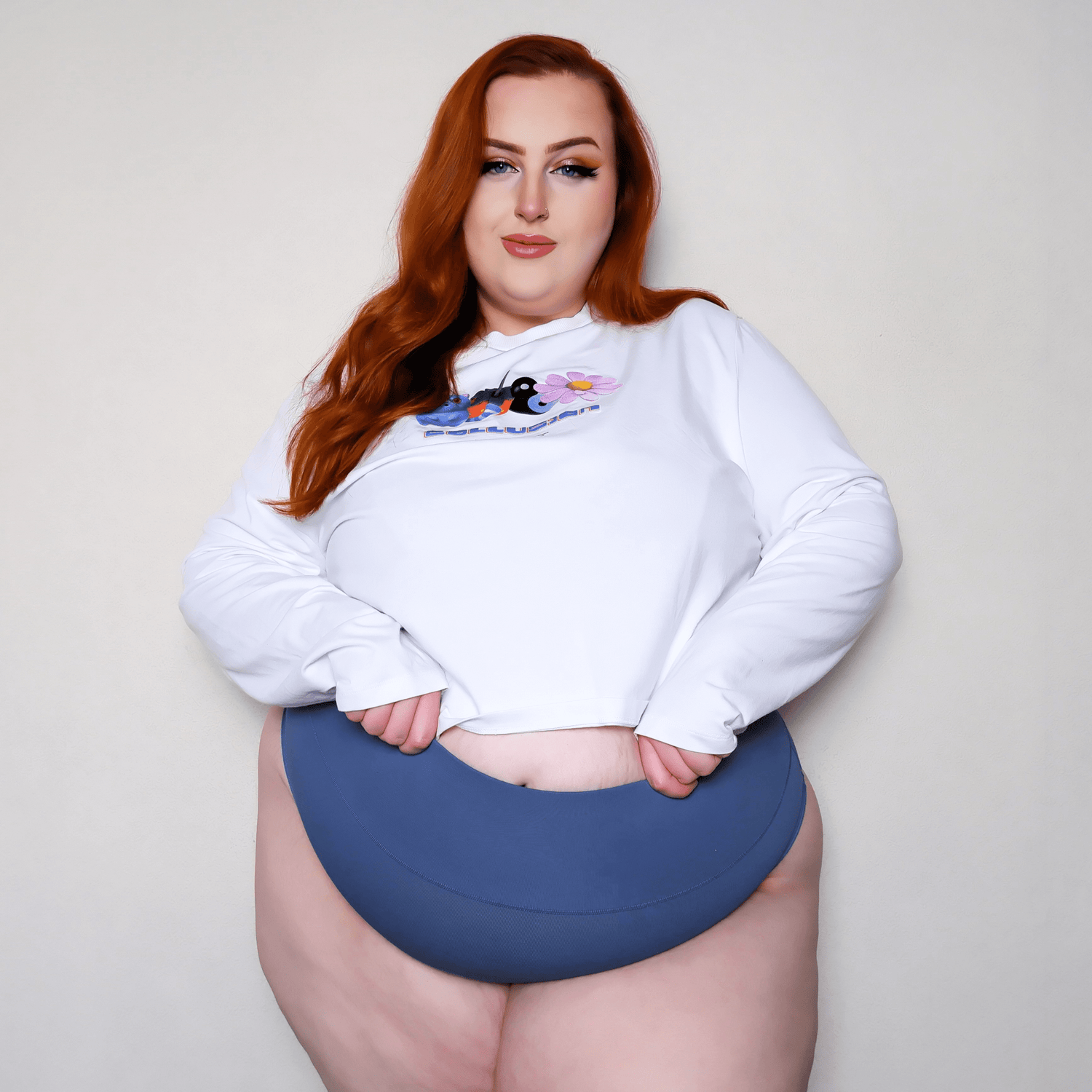 Organic Cotton Cheeky High Leg Knickers - Denim