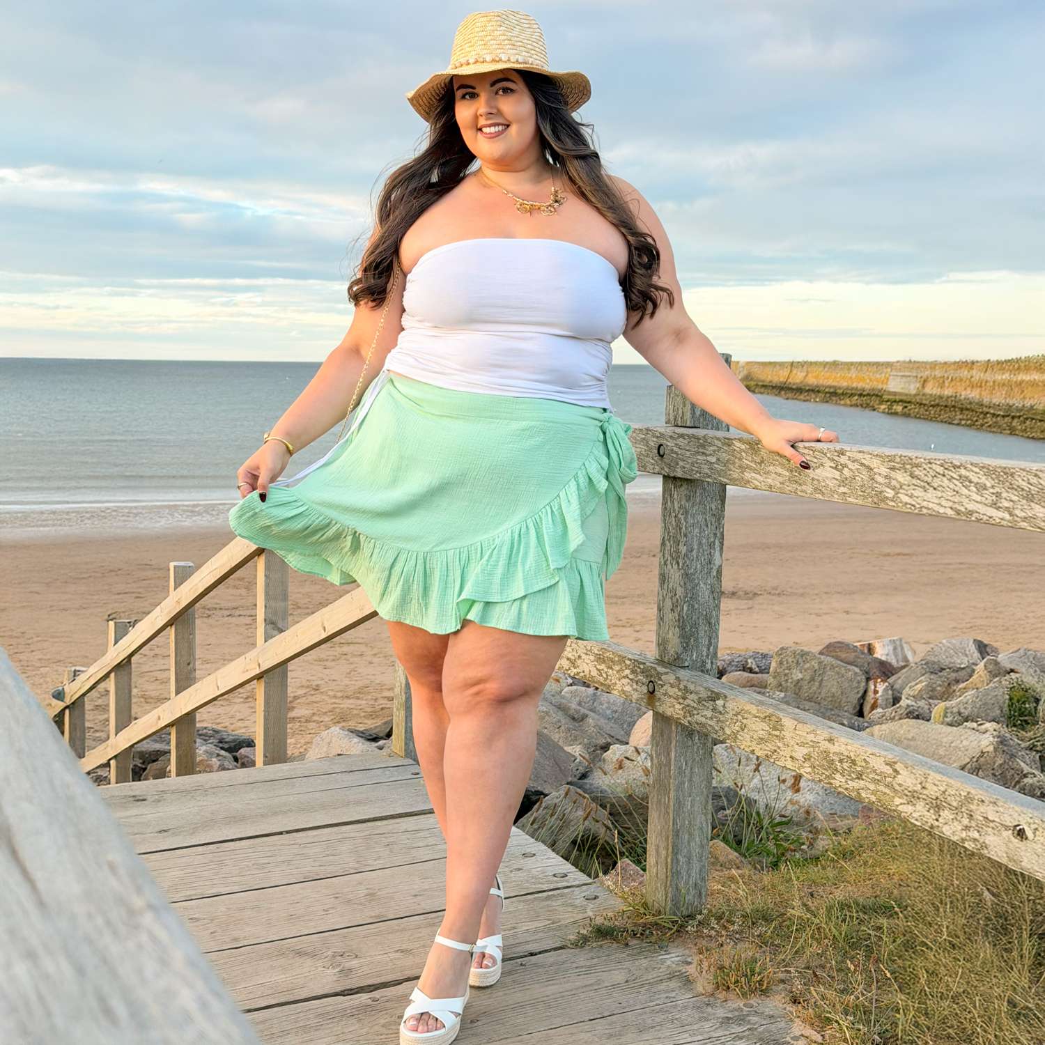 Mary Cotton Gauze Wrap Skirt - Pistachio