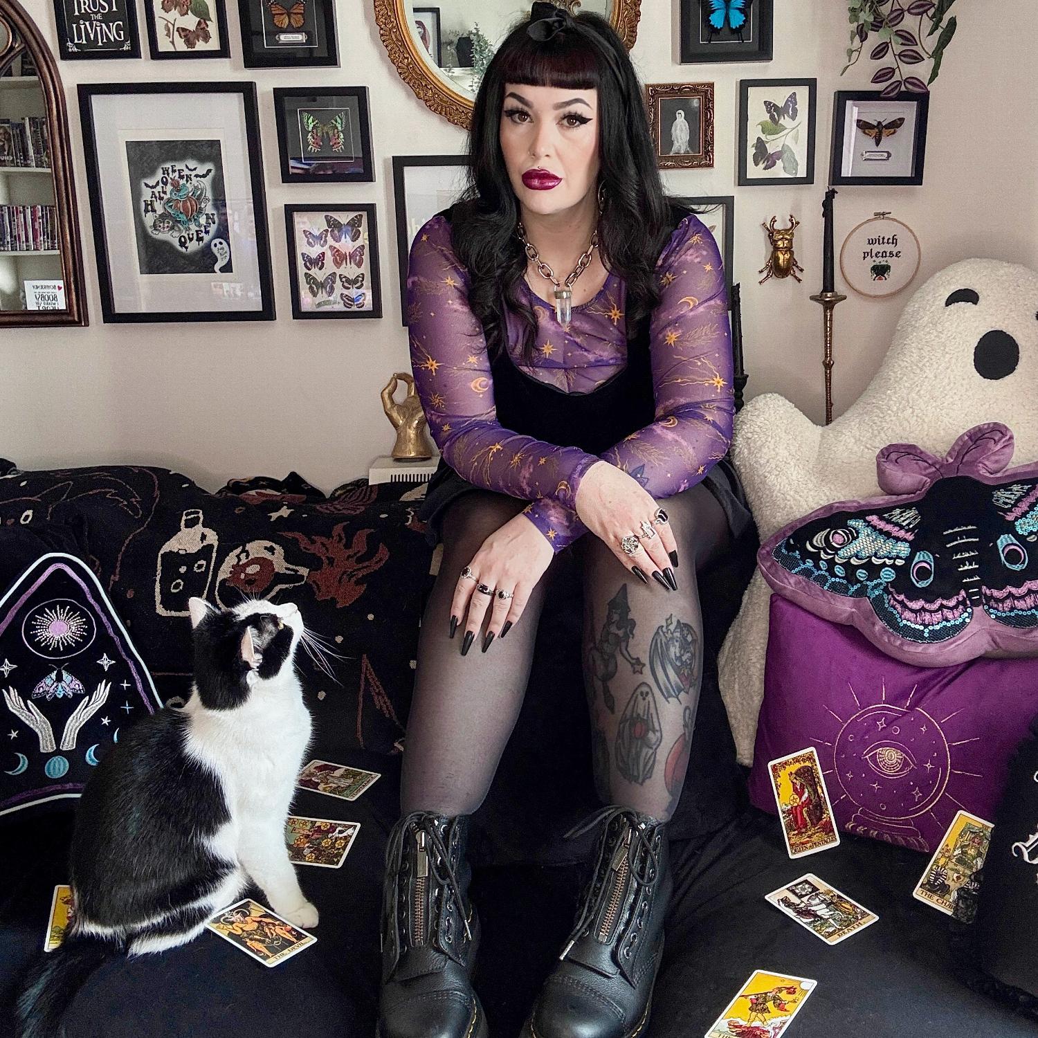 Celestial Mesh Top - Purple / Gold