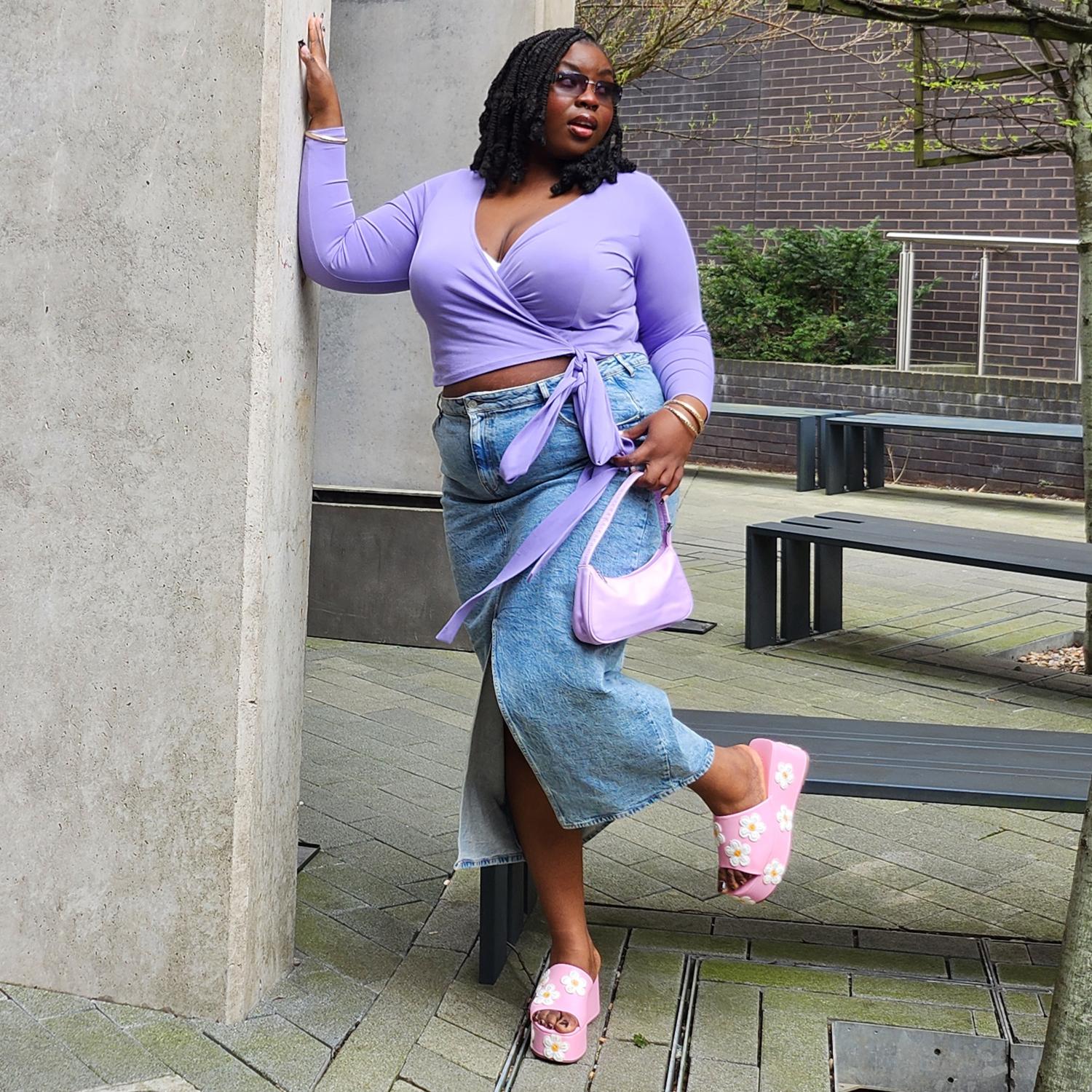 Organic Cotton Wrap Top - Lavender Fields