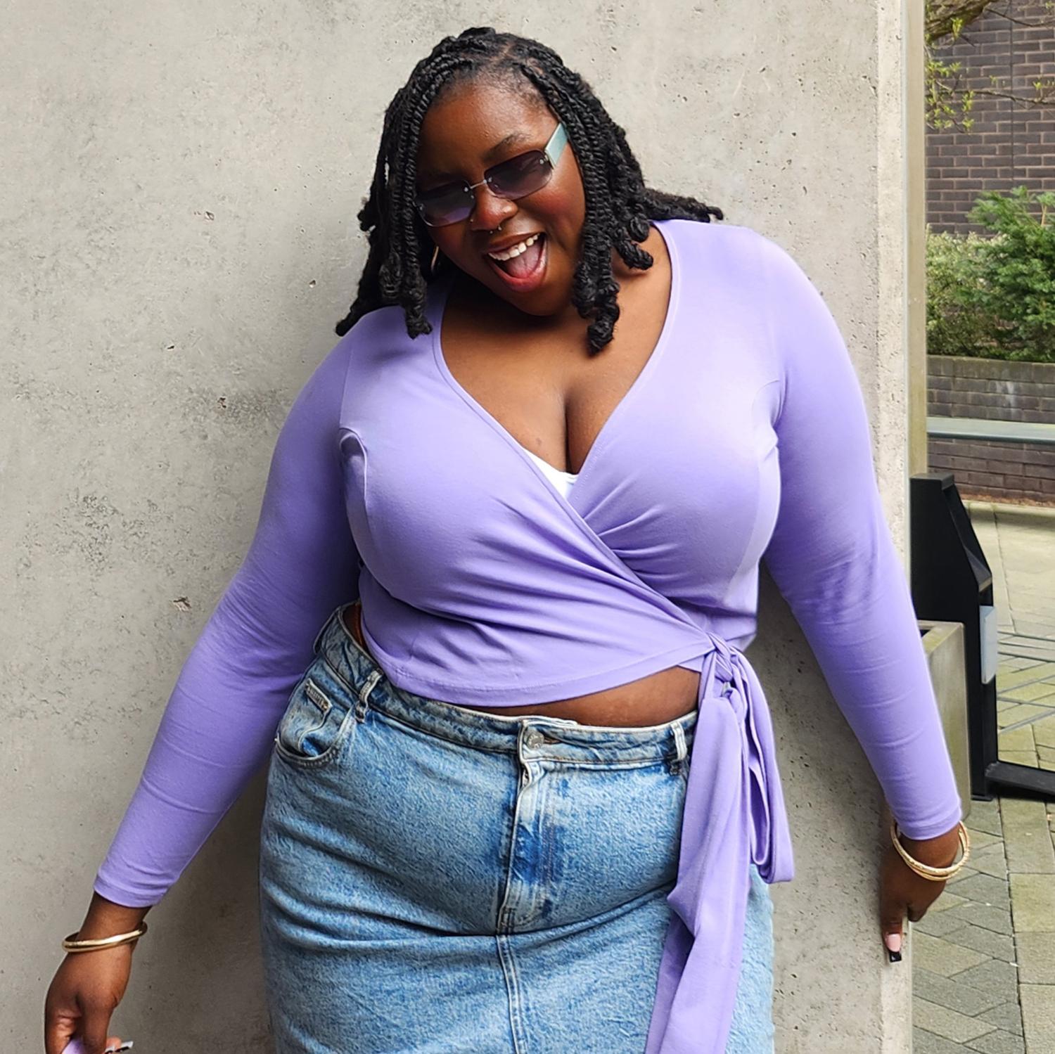 Organic Cotton Wrap Top - Lavender Fields