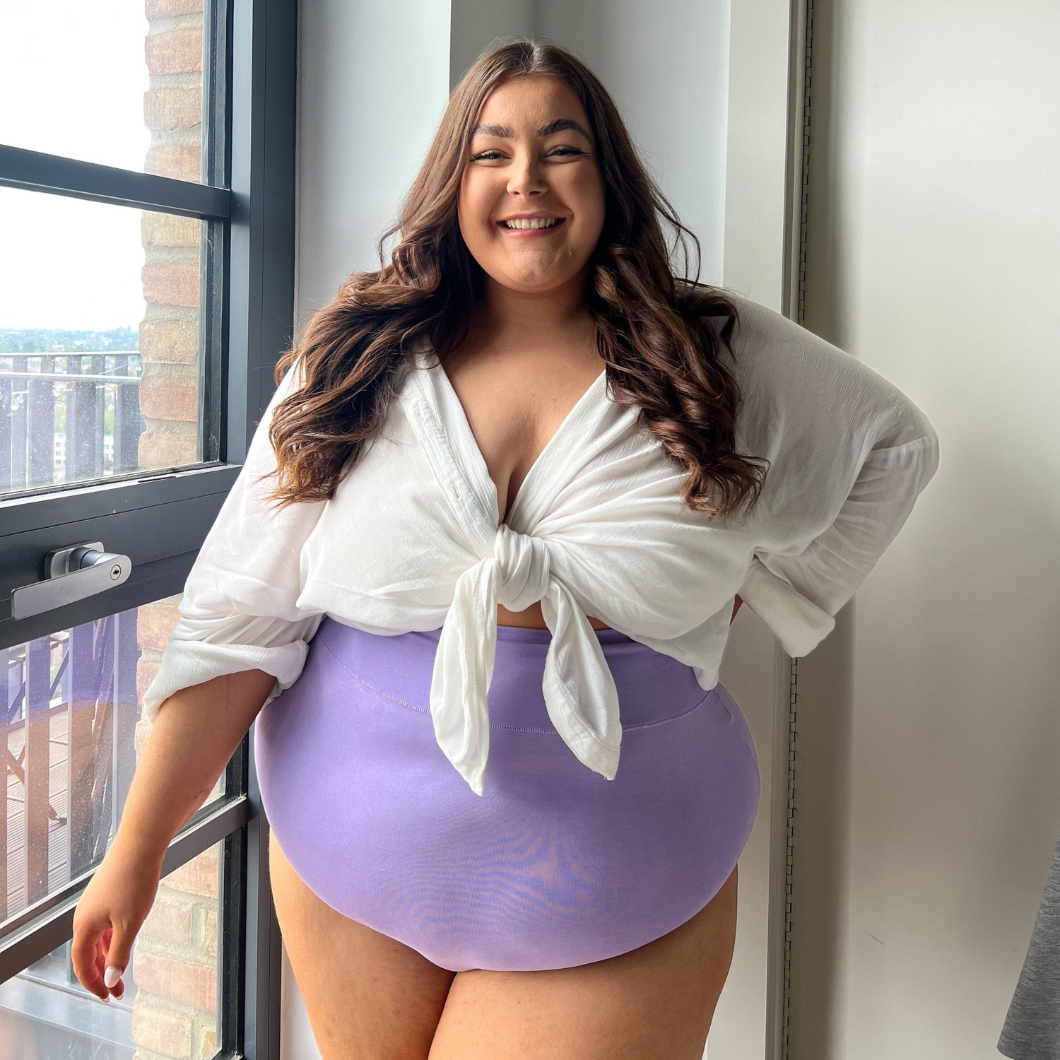 Organic Cotton Super High Waist Knickers - Cassis de Violet