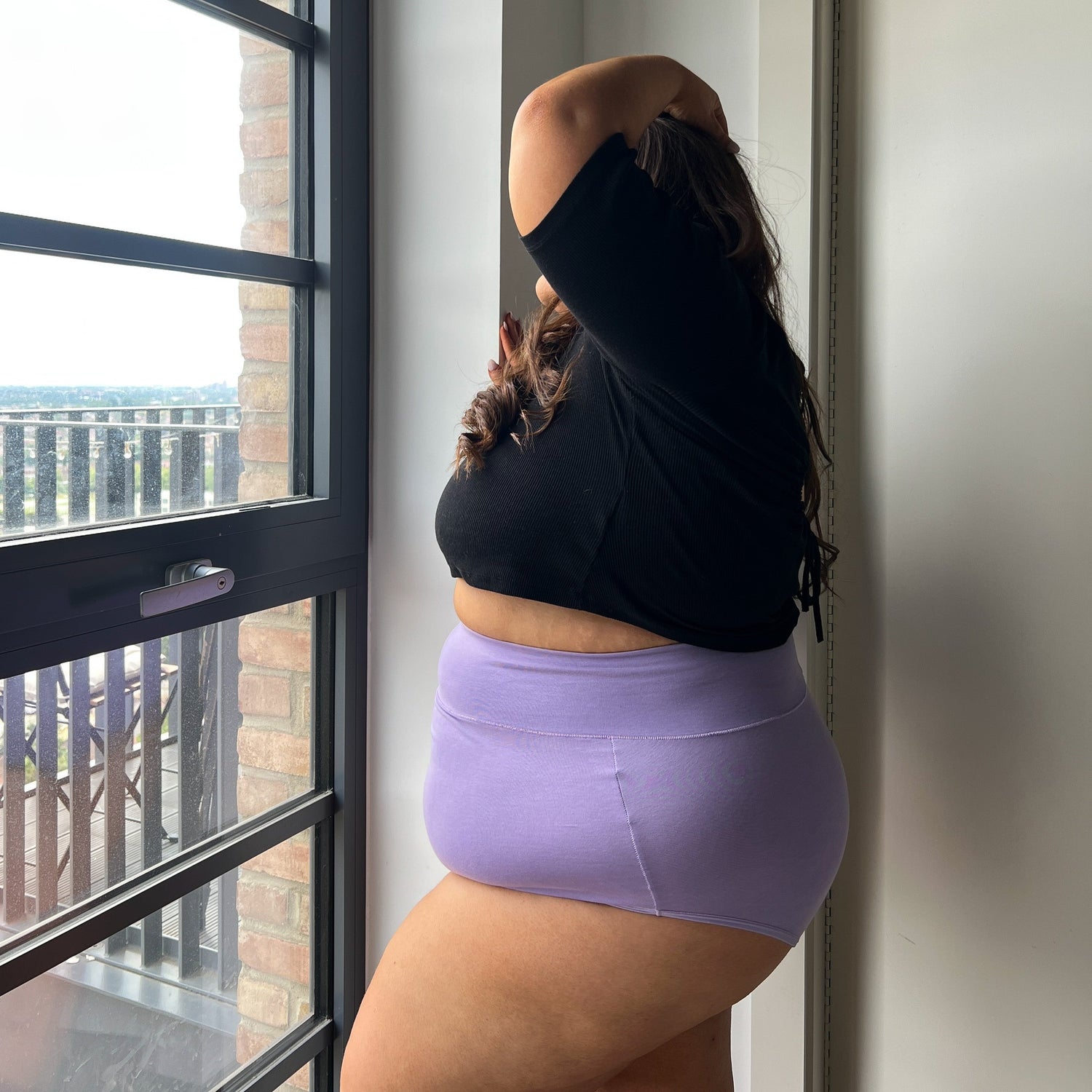 Organic Cotton Super High Waist Knickers - Cassis de Violet