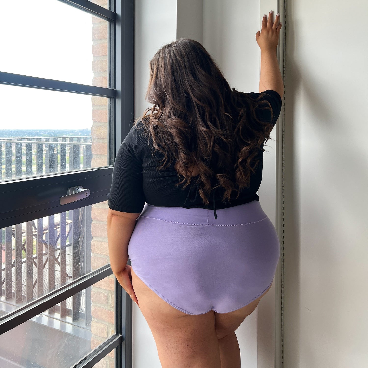 Organic Cotton Super High Waist Knickers - Cassis de Violet