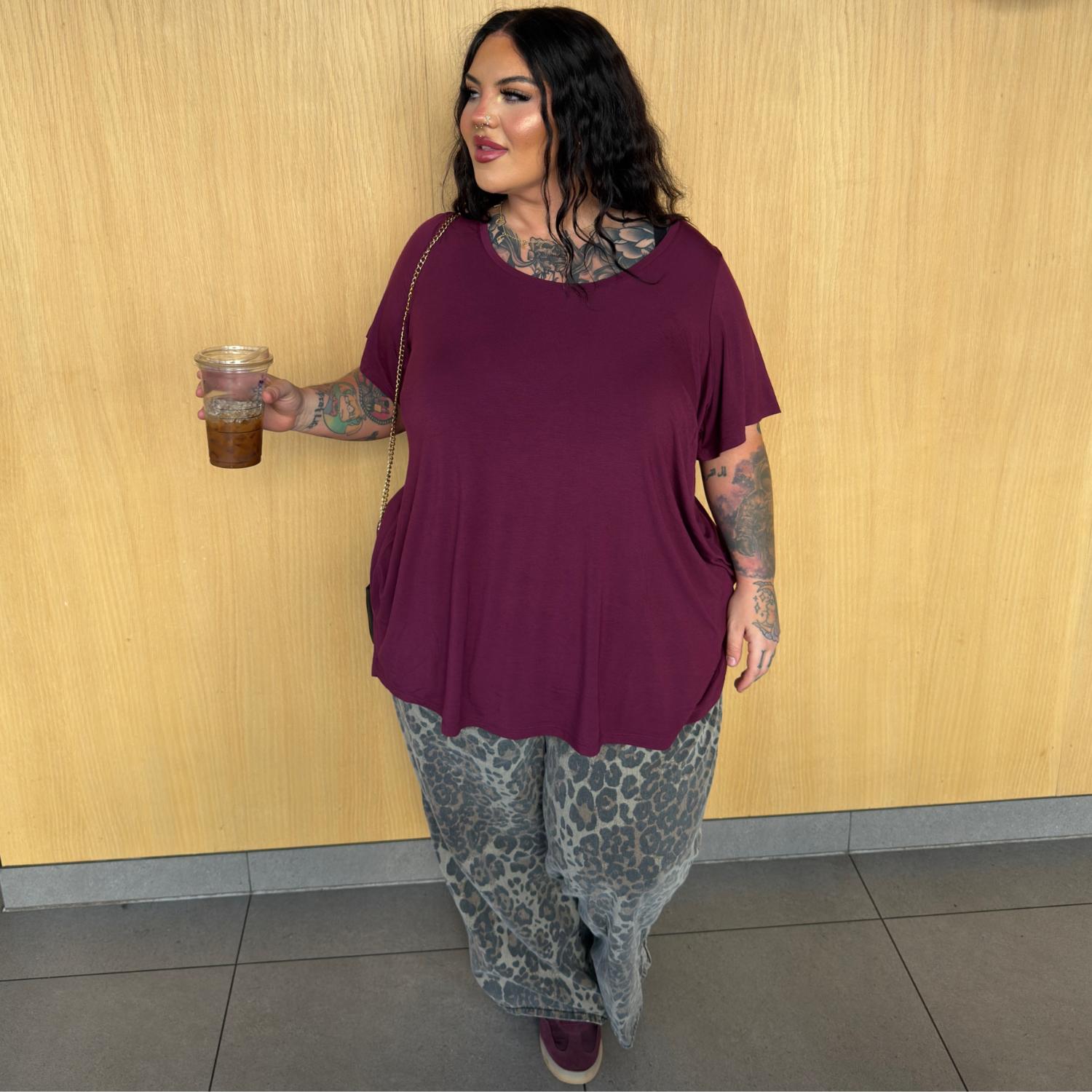 Bamboo Lounge T-Shirt - Cherry