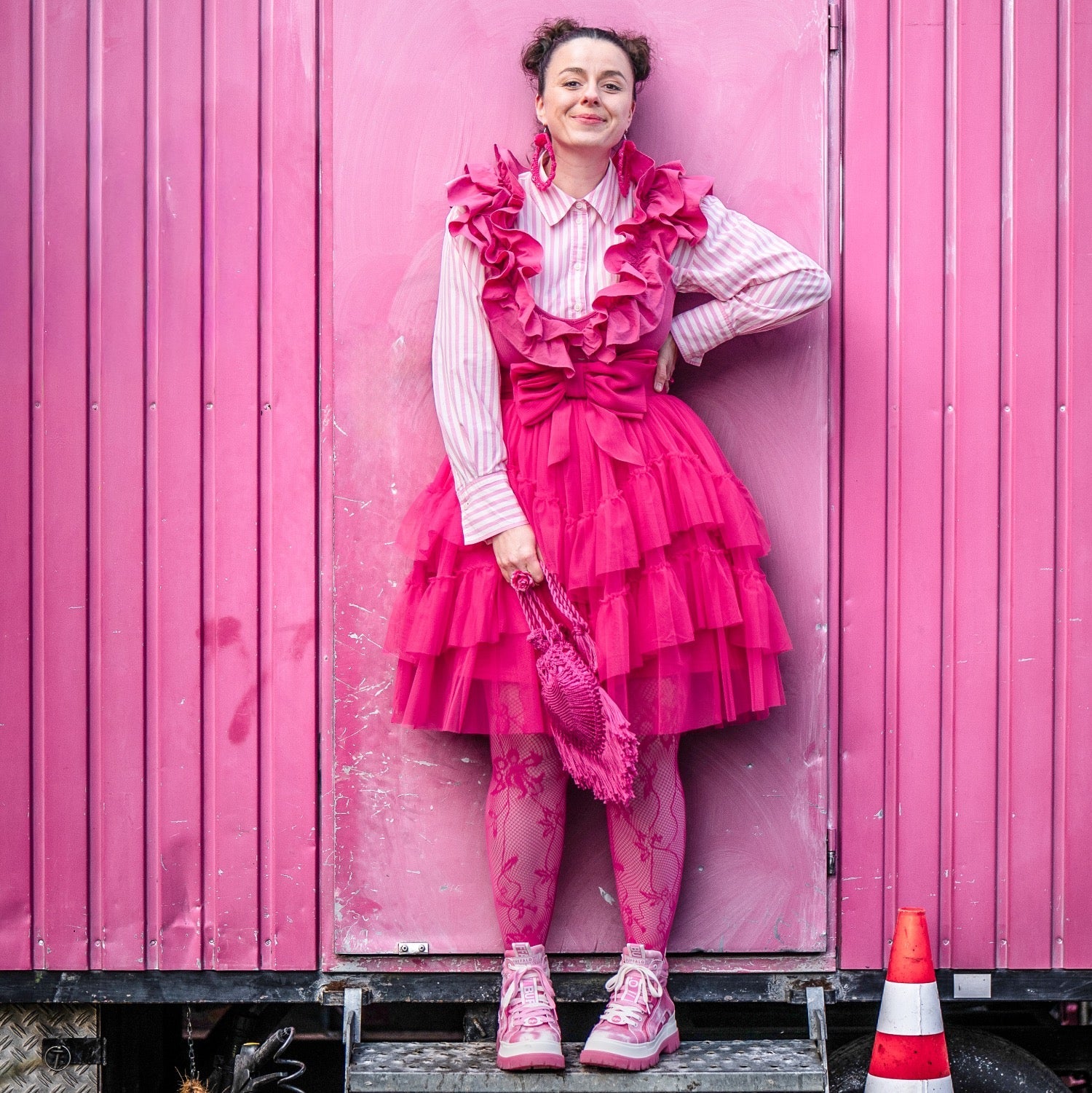 Mesh Skirt - Pomegranate