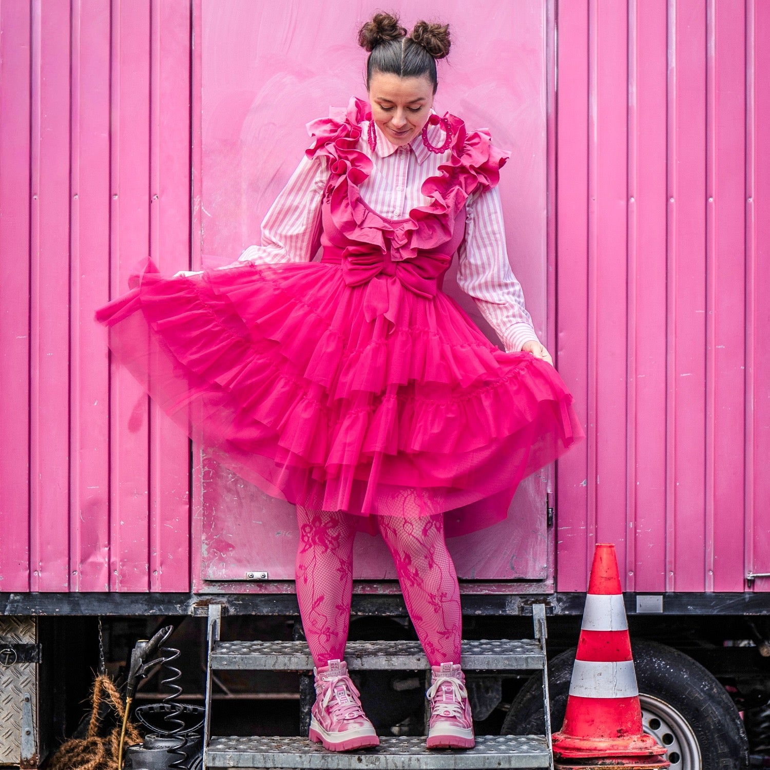 Mesh Skirt - Pomegranate