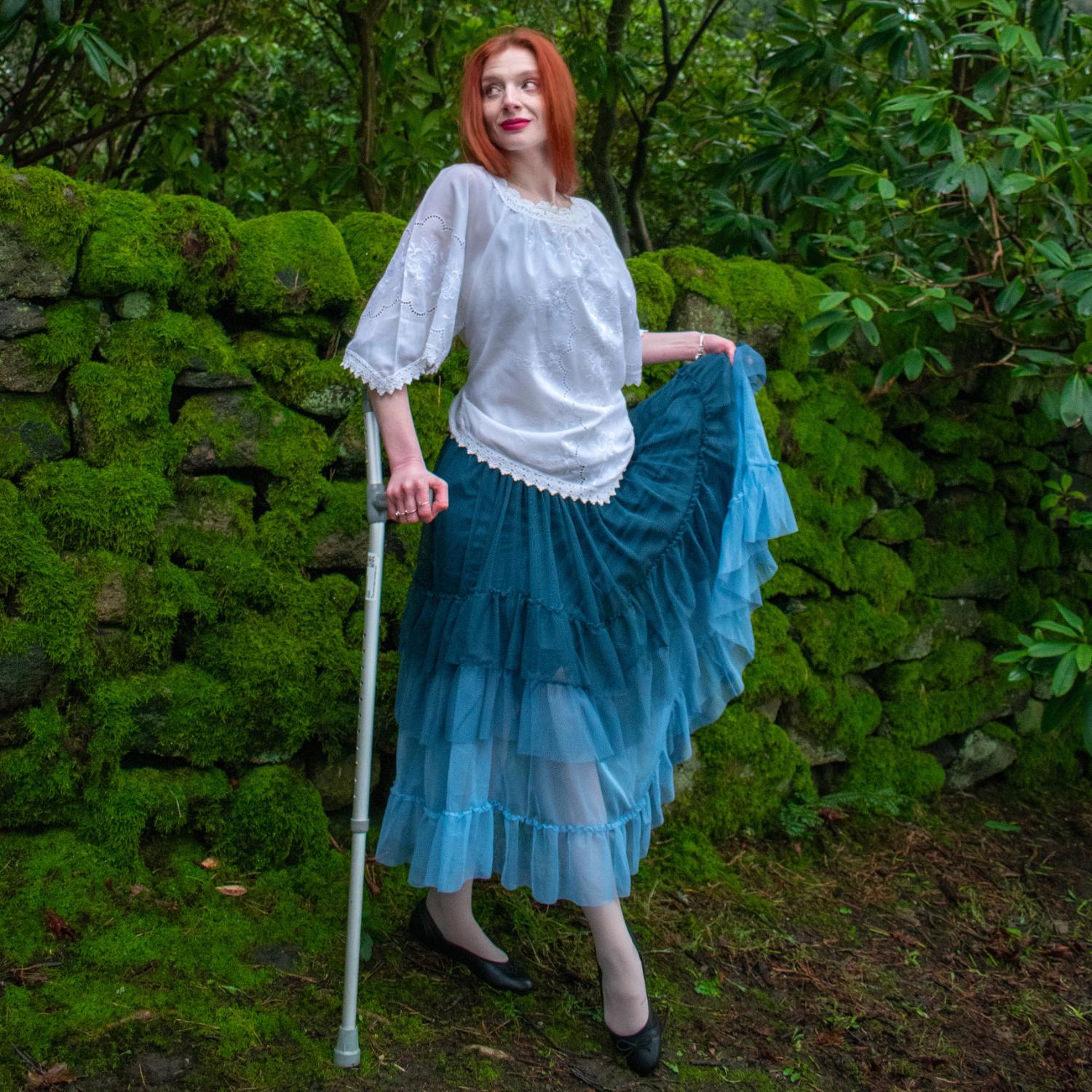 Mesh Maxi Skirt - Blue Ombre