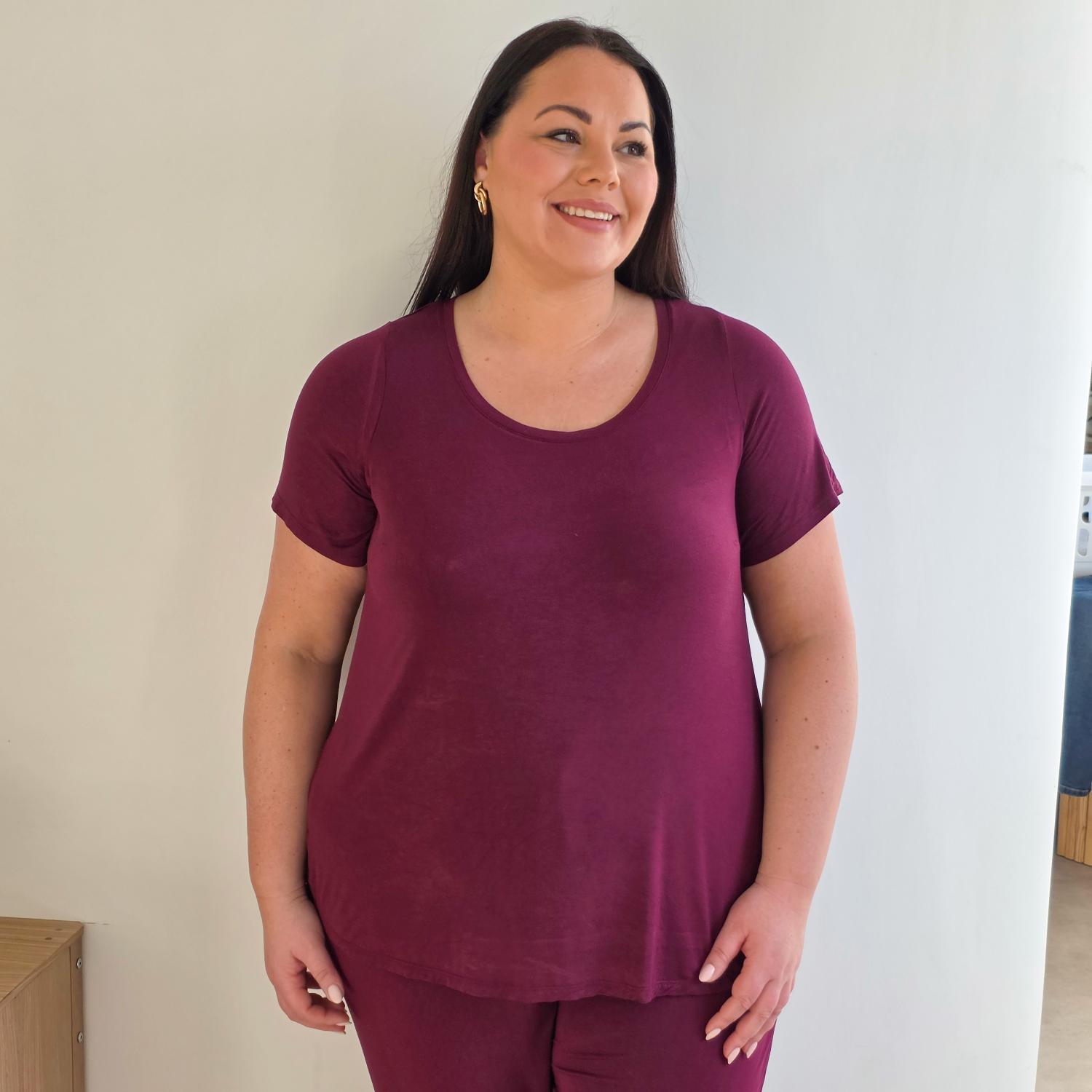 Bamboo Lounge T-Shirt - Cherry