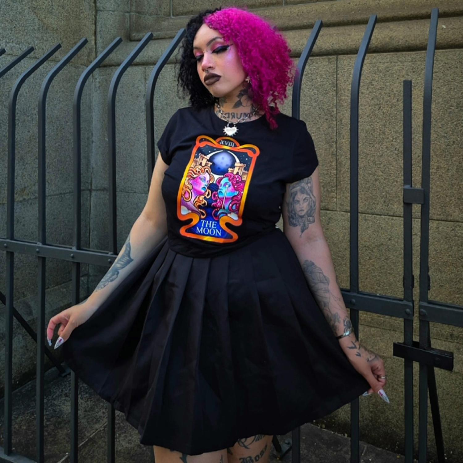 Major Arcana Baby Tee - XVIII The Moon