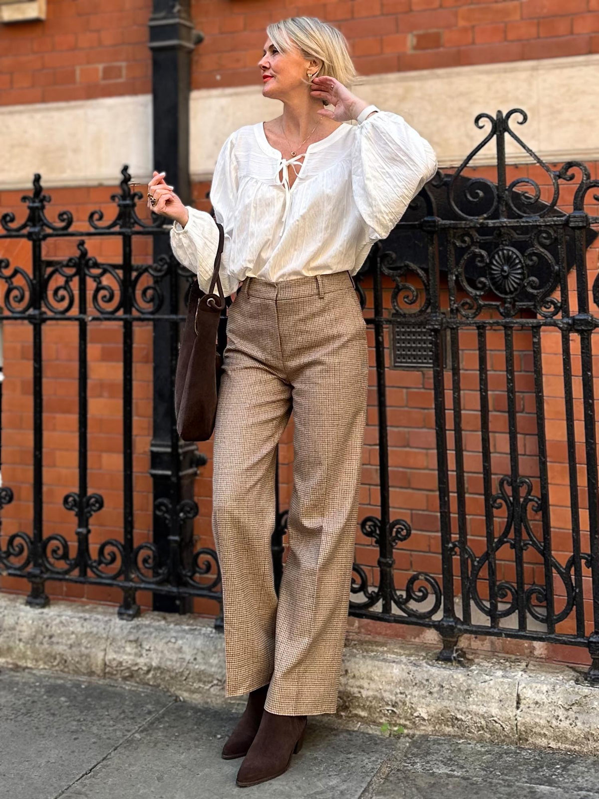 Iona Textured Woven Blouse - Cream
