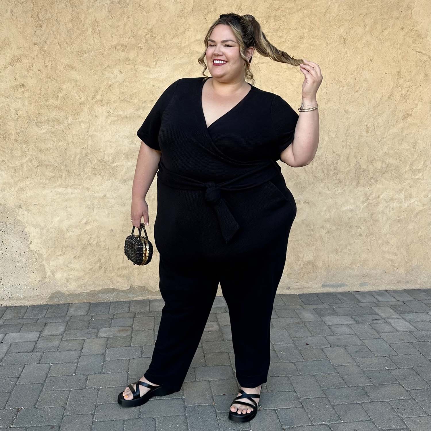 Ottoman Wrap Jumpsuit - Black