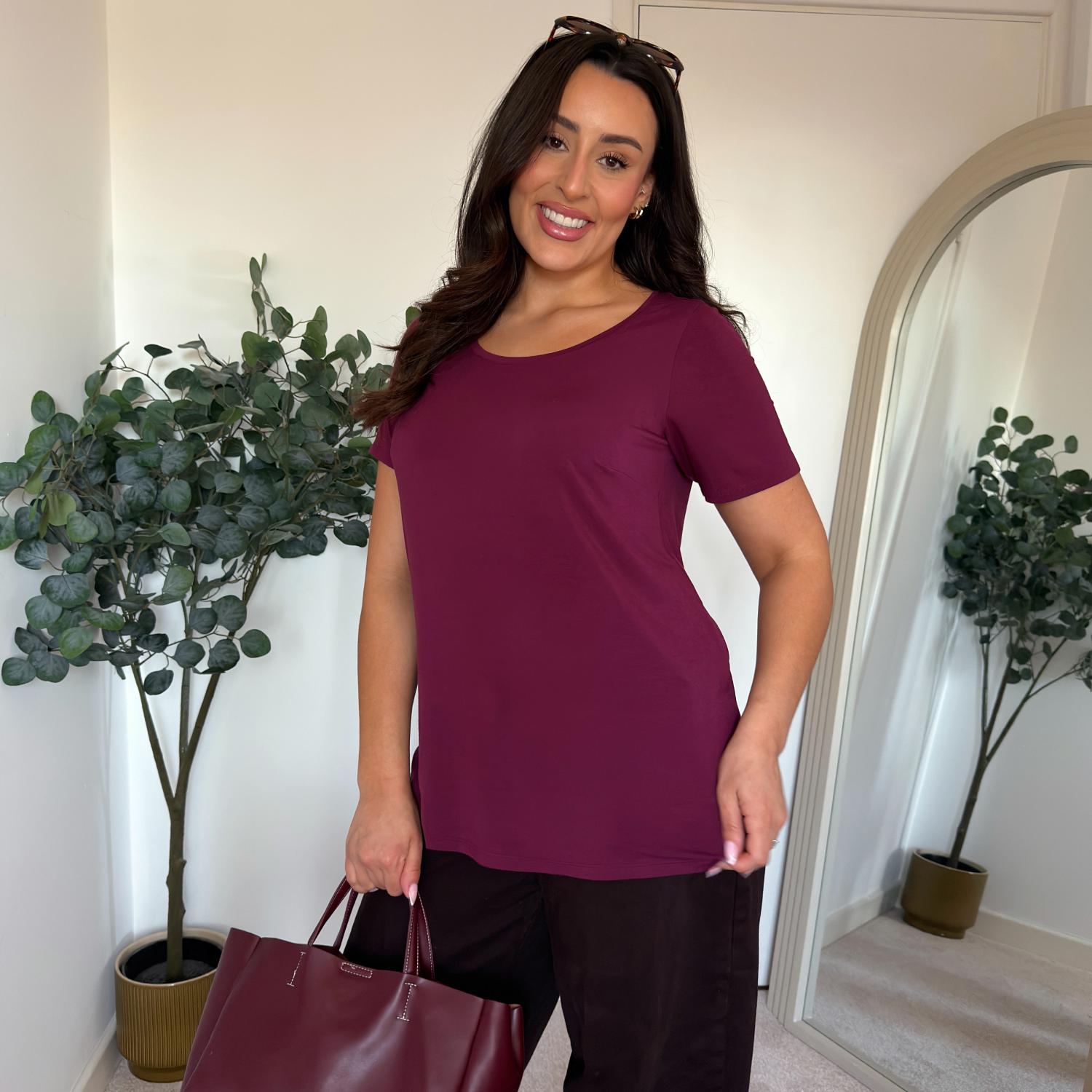 Bamboo Lounge T-Shirt - Cherry