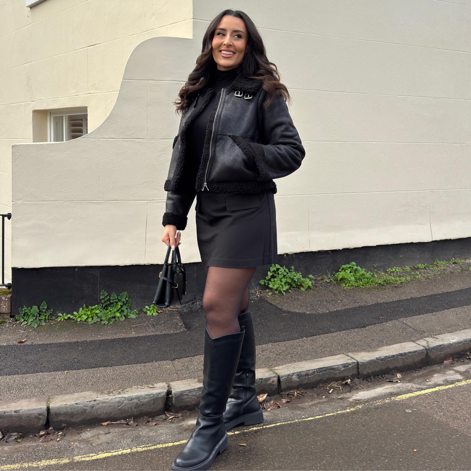 Bessie Aviator Jacket - Black