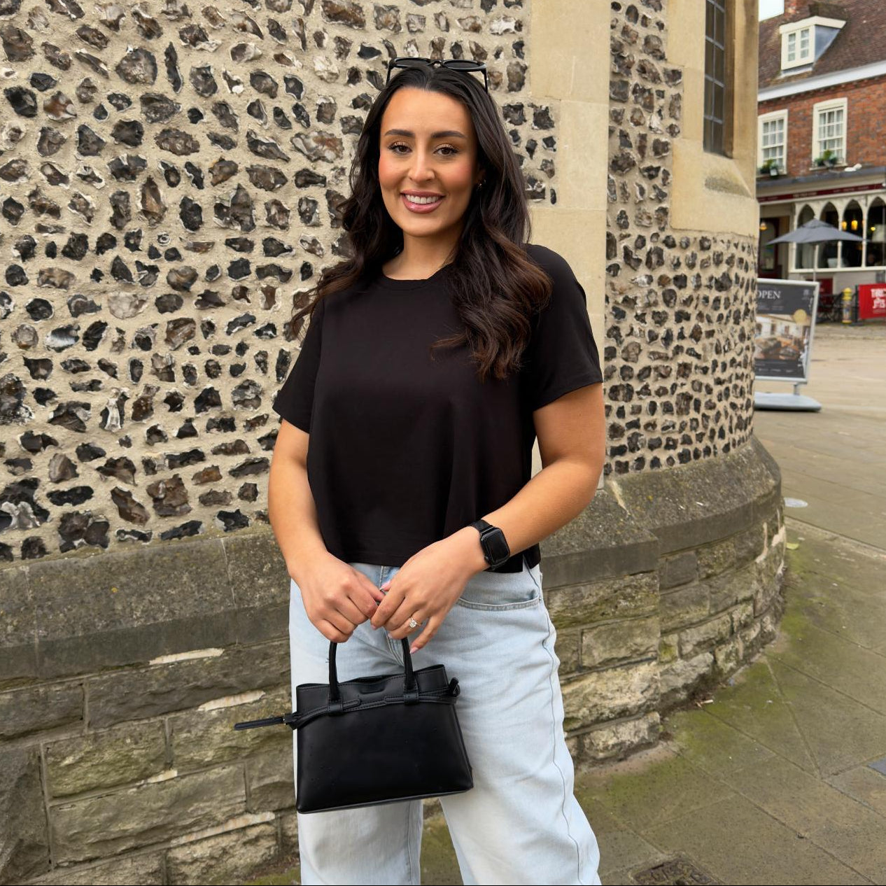 Cooling Wood-Pulp Crew Neck Tee - Black