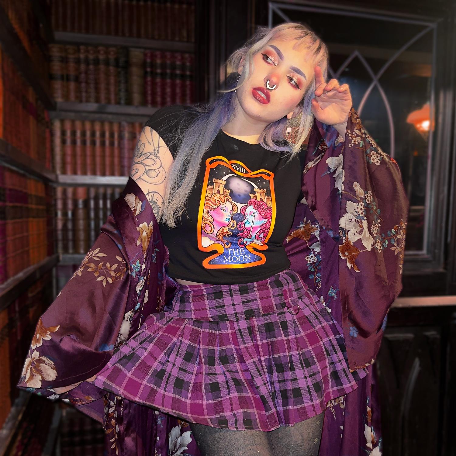 Major Arcana Baby Tee - XVIII The Moon