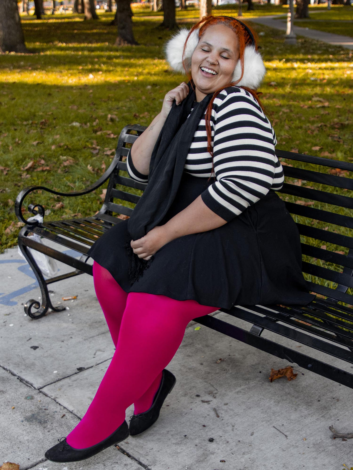 120 Denier Super-Opaque Tights - Raspberry Pie
