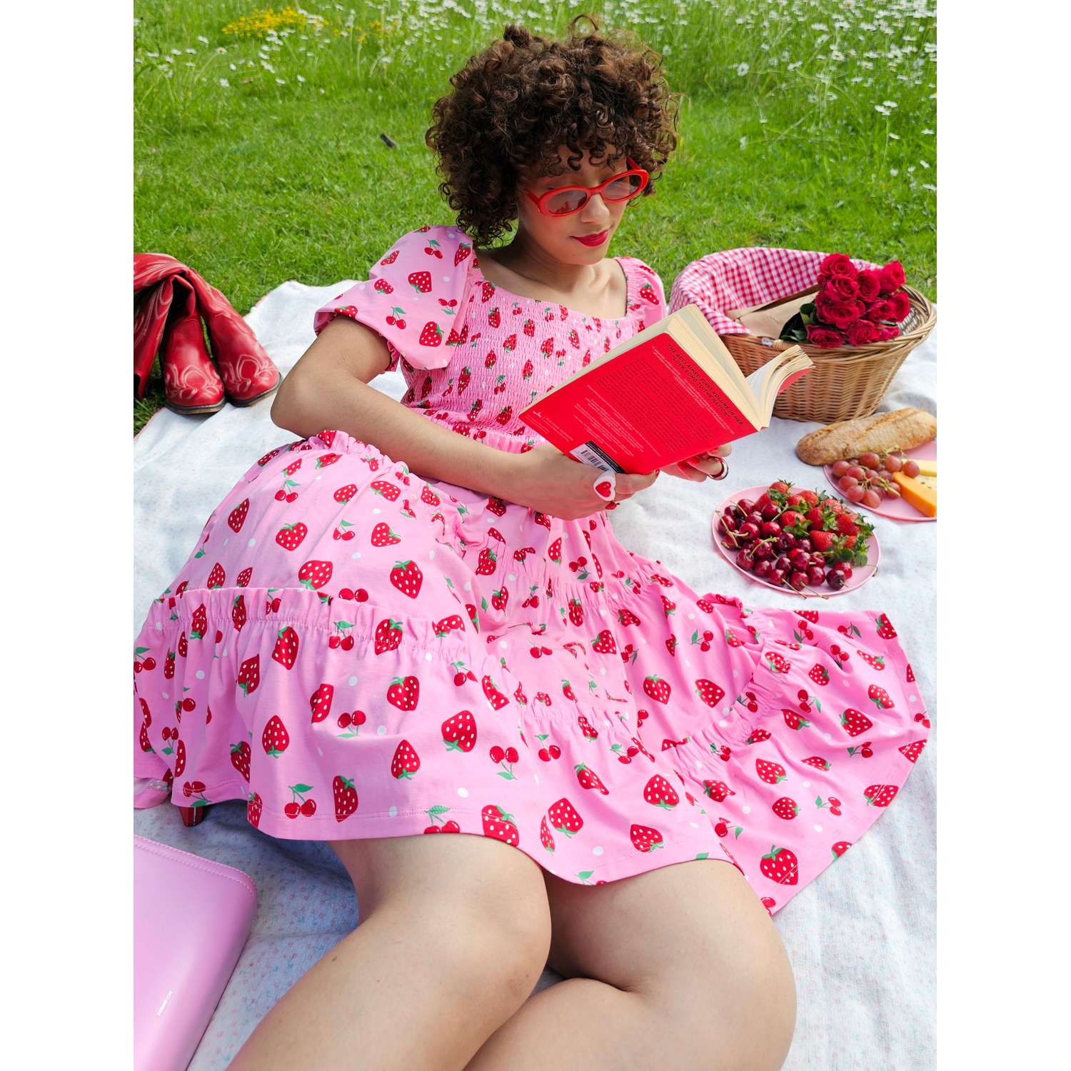 Strawberry Jersey Mini Dress
