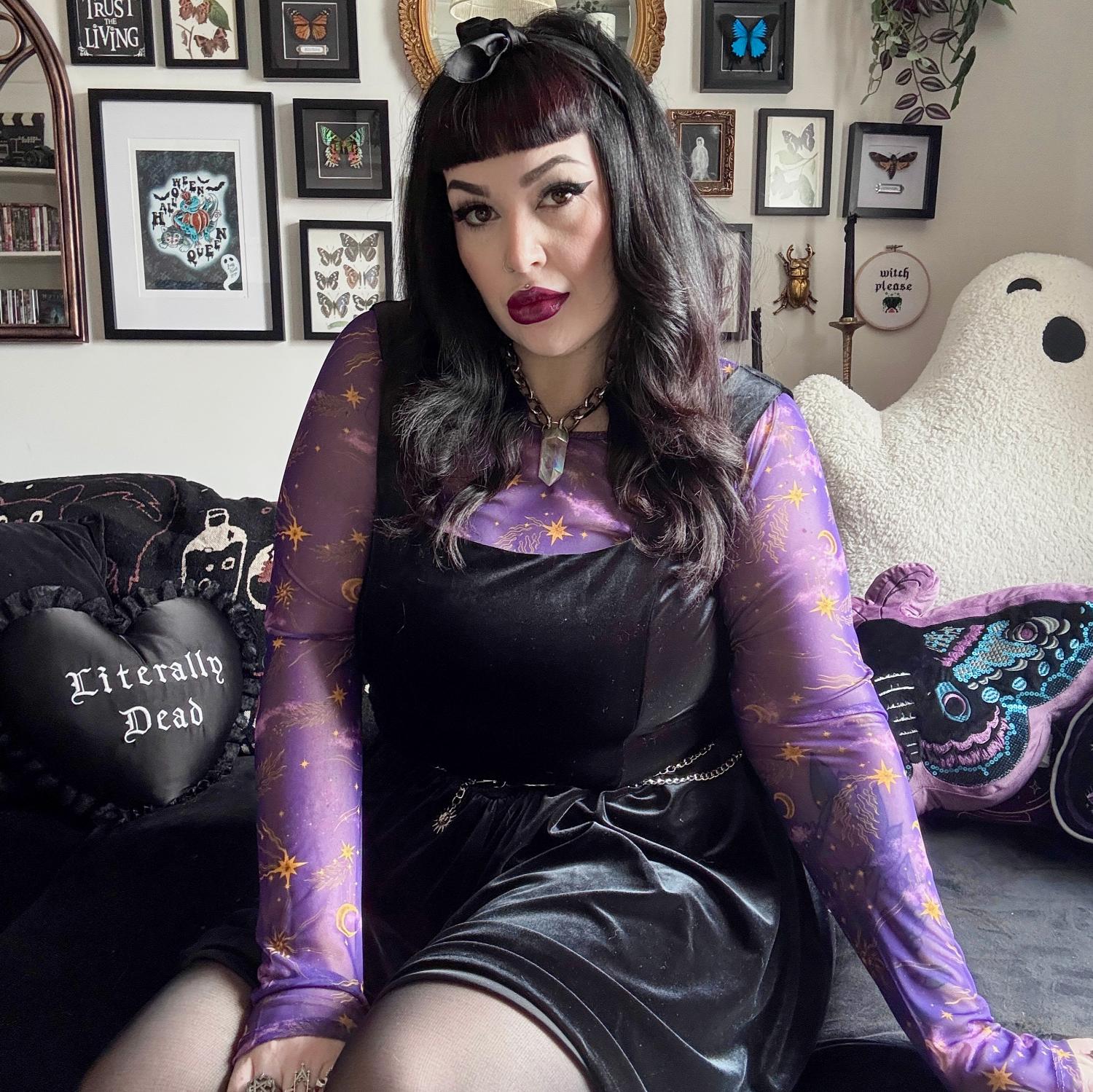 Celestial Mesh Top - Purple / Gold