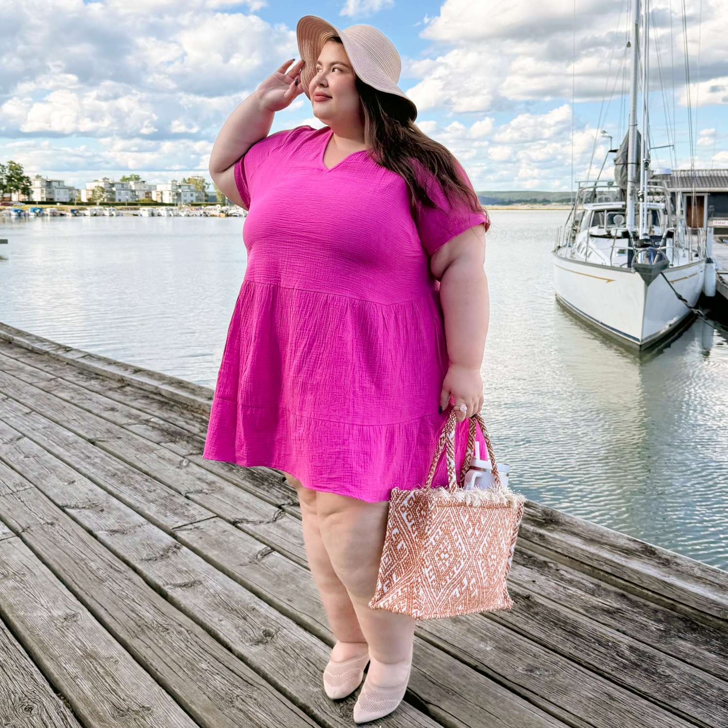 Amrita Cotton Gauze Mini Dress - Peony