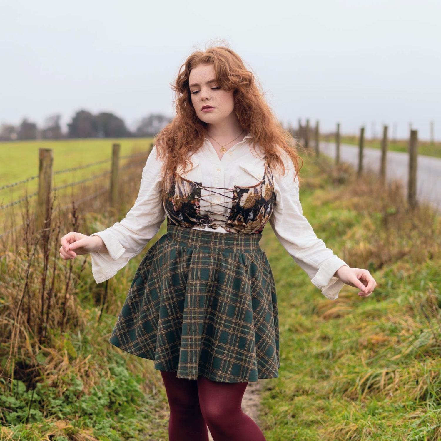 Plaid Mini-Flare Skirt - Glenfern