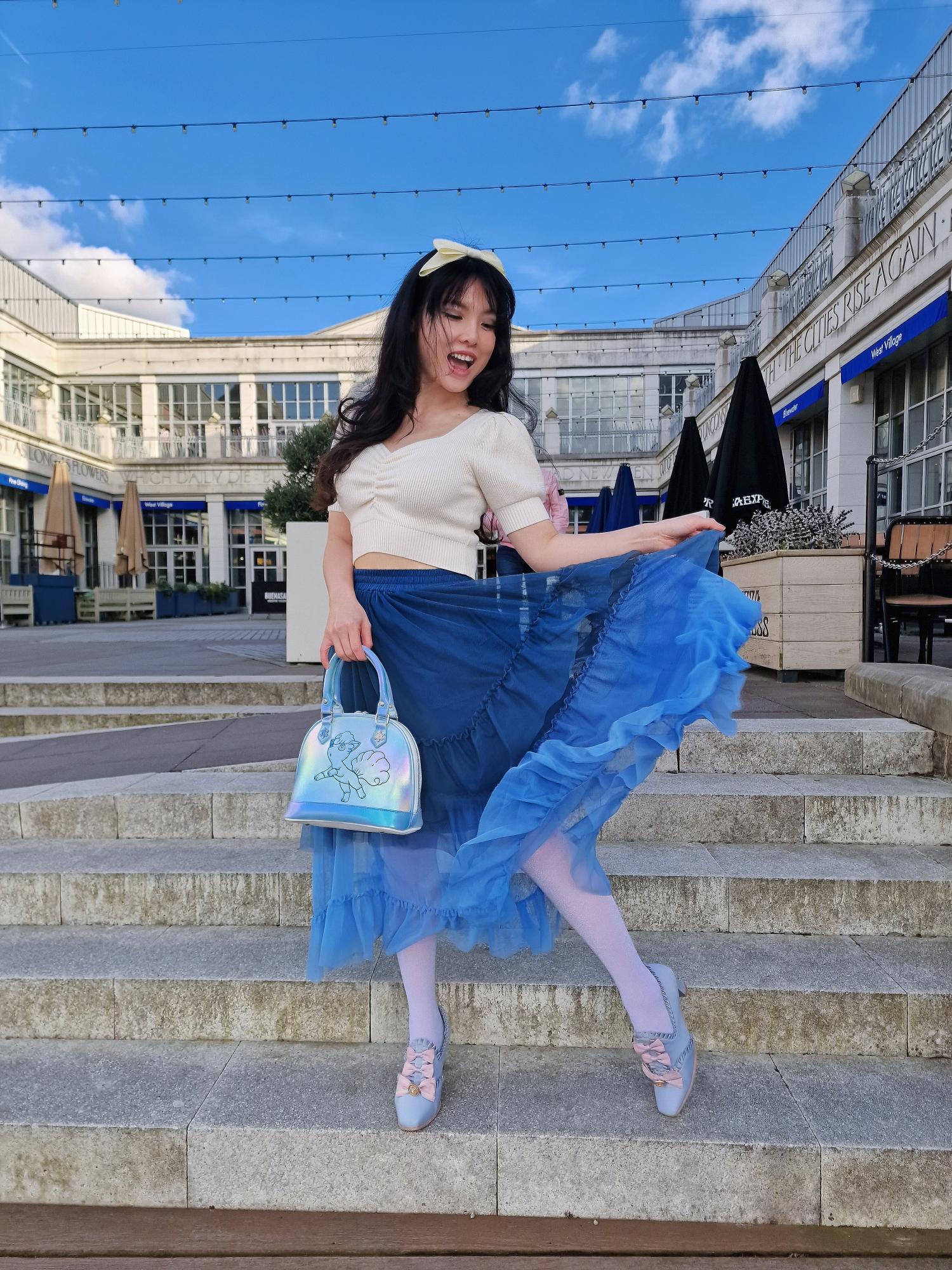 Mesh Maxi Skirt - Blue Ombre