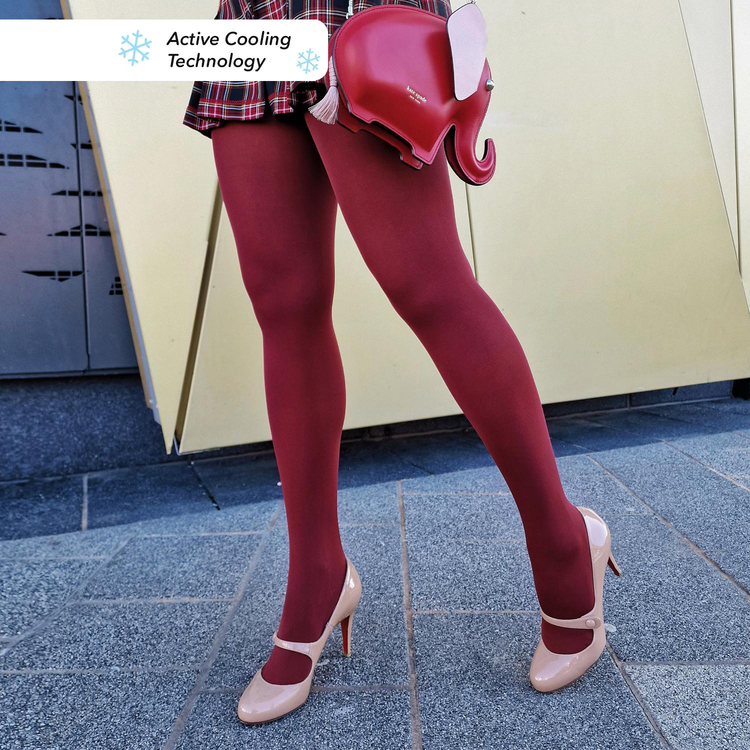 Stay Cool 80 Denier Tights - Burgundy