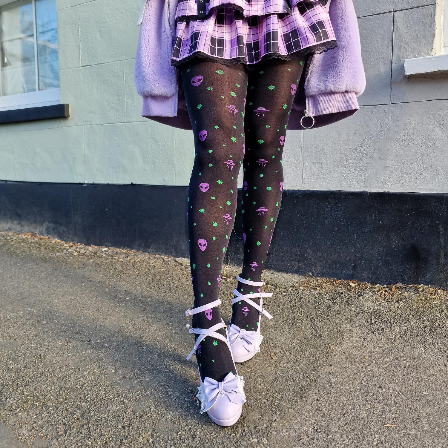 80 Denier Opaque Tights - Aliens