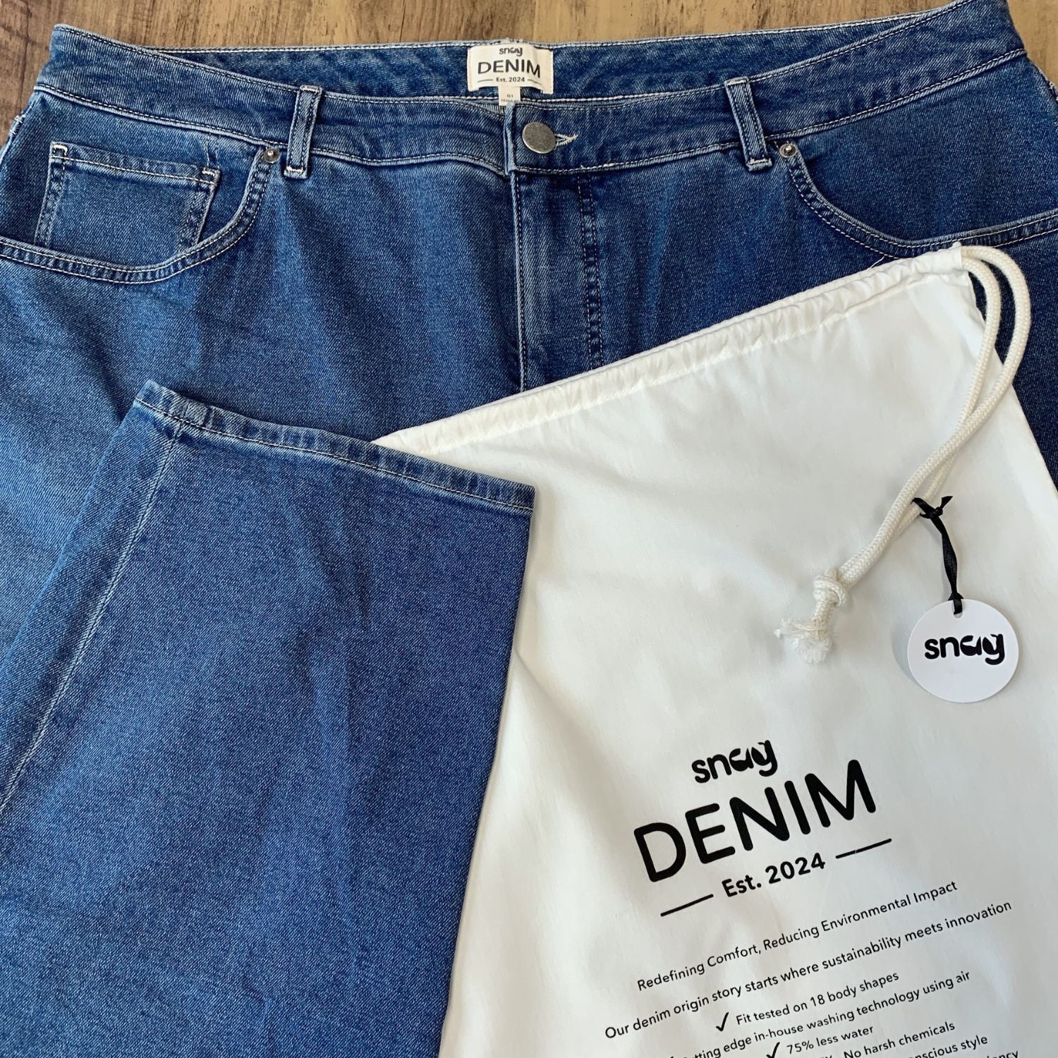Organic Mom Jeans - Aegean