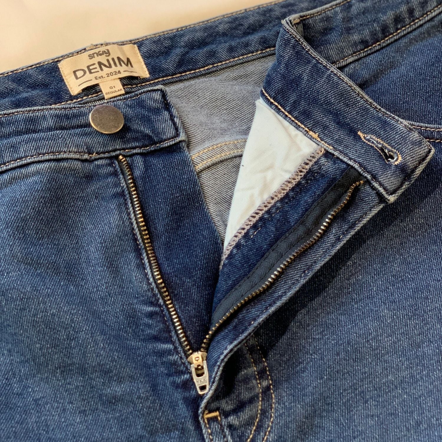 Organic Mom Jeans - Aegean