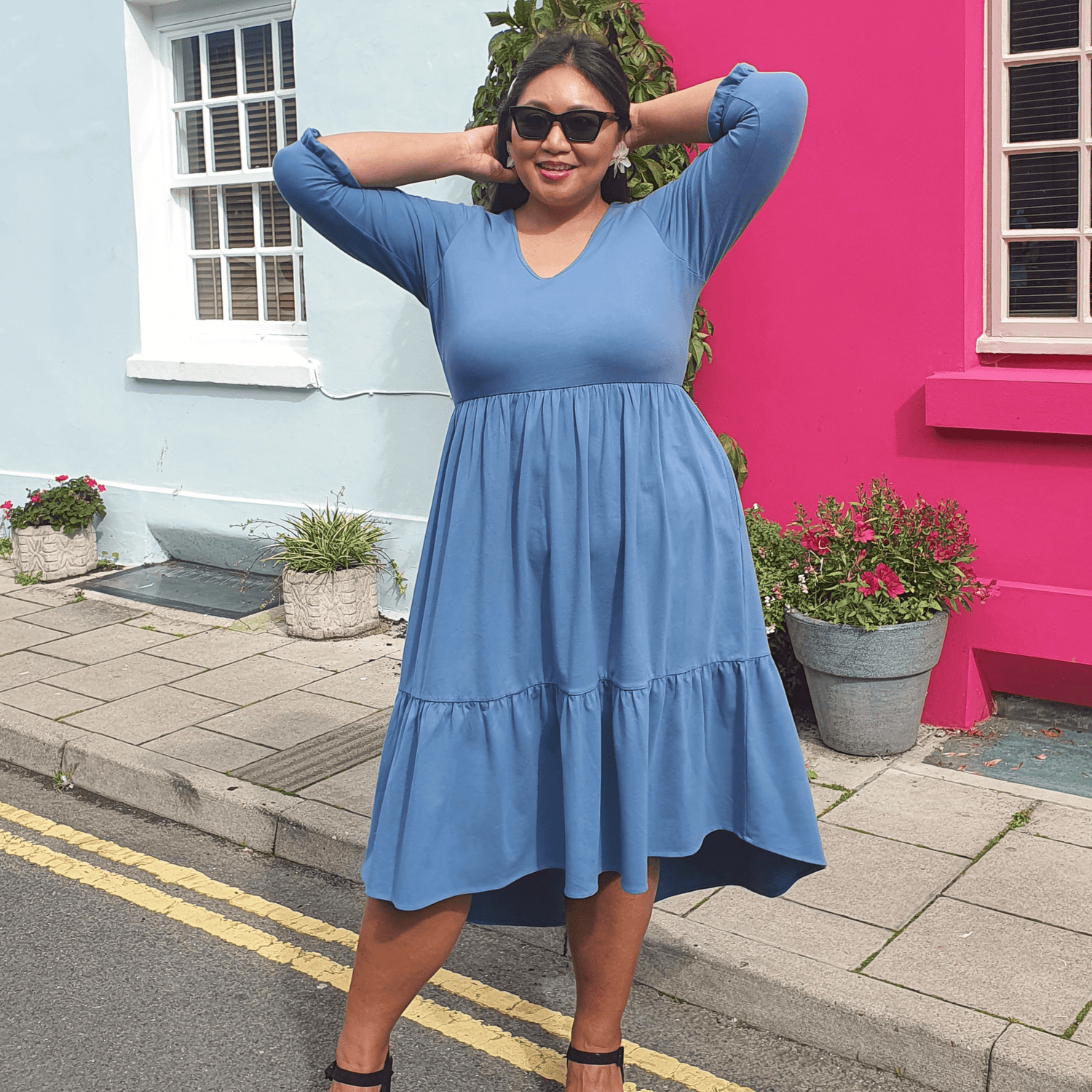 Tiered Midi Dress - Denim