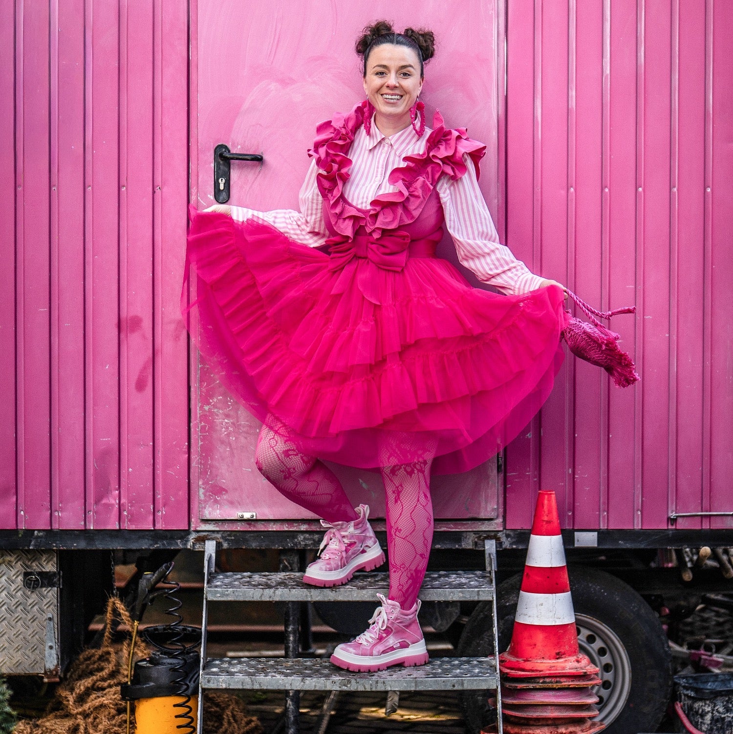 Mesh Skirt - Pomegranate