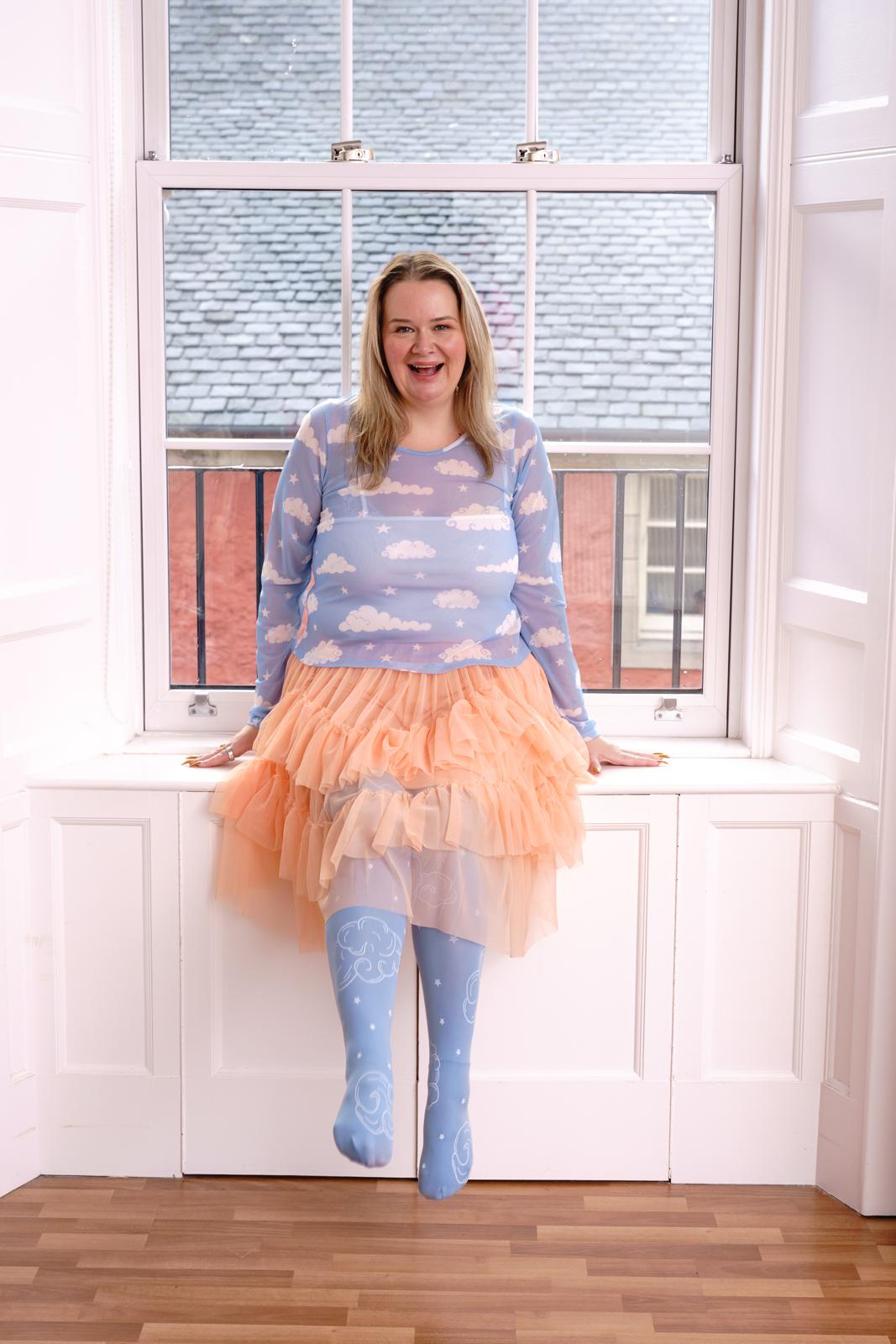 80 Denier Opaque Tights - Woodcut Clouds