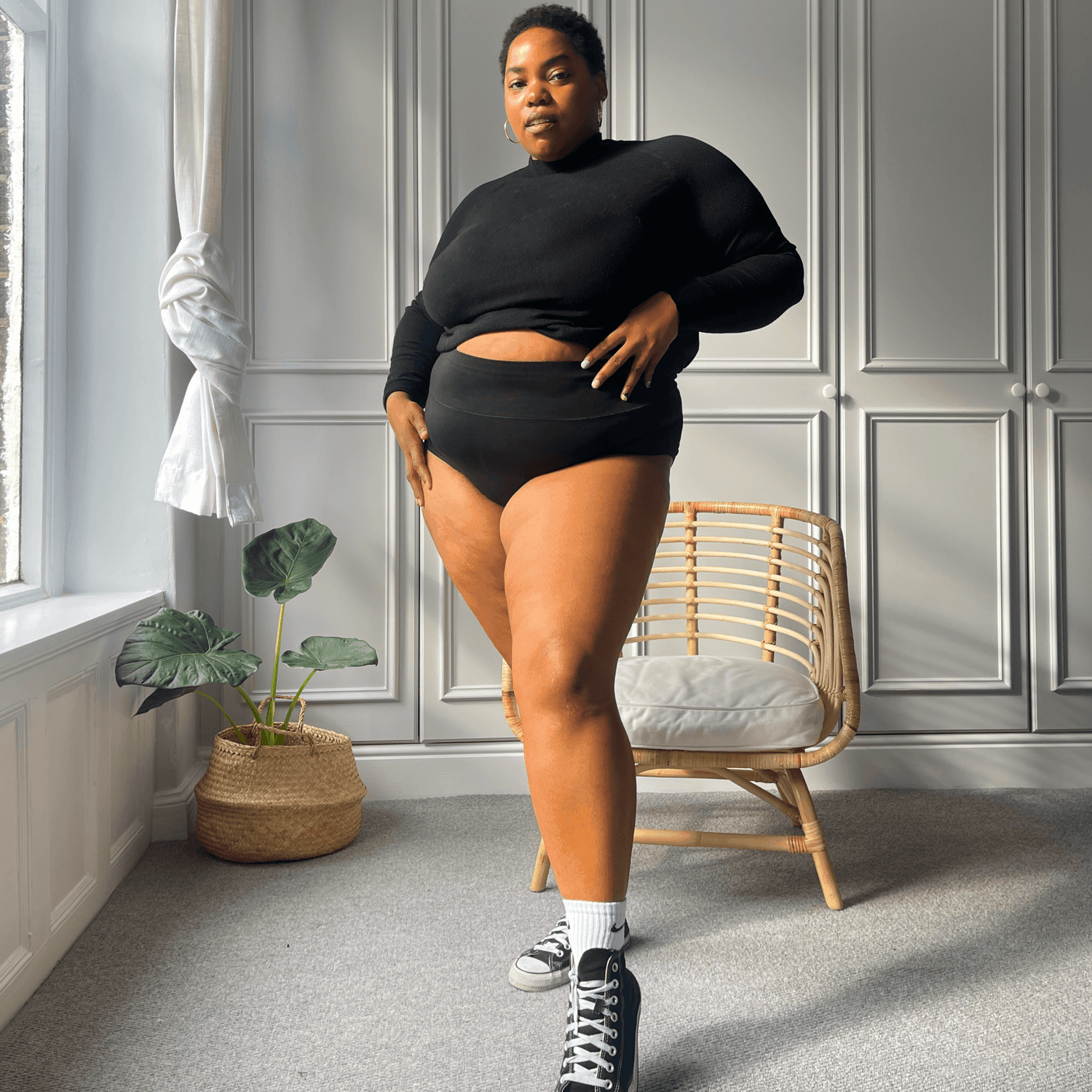 Organic Cotton Full Brief Knickers - Black